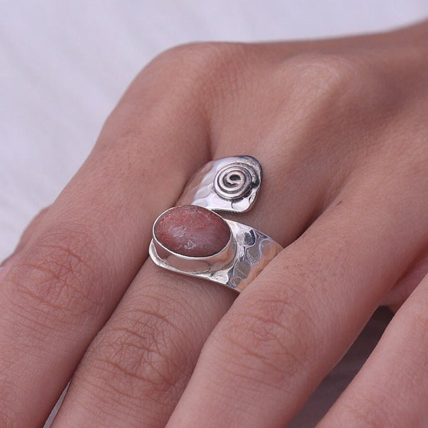 Sunstone Ring, 925 Sterling Silver Ring, Oval Gemstone Ring, Women Silver Ring, Handmade Jewelry, Elegant Ring, Adjustable Ring