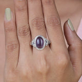 Amethyst Ring, 925 Sterling Silver Ring, Oval Shaped Ring, Gemstone Ring, February Birthstone, Engagement Jewellery, All Ring Size Available