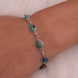 Turquoise Bracelet, 925 Sterling Silver Bracelet, December Birthstone Bracelet, Handmade Silver Jewelry, Adjustable bracelet
