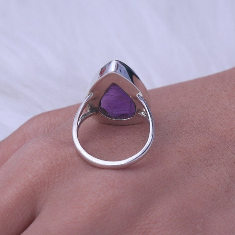 Amethyst Ring, 925 Sterling Silver Ring, Statement Ring, Gemstone Ring, Women Silver Ring, Handmade Jewelry, Wedding Gift for Her