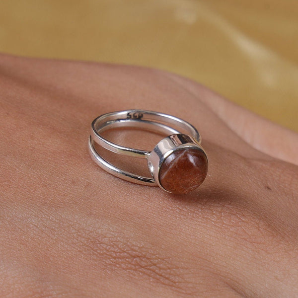 Sunstone Ring, 925 Sterling Silver Ring, Gemstone Ring, Boho Ring, Stacking Ring, Statement Ring, Gift for her, Handmade Ring, Women Ring