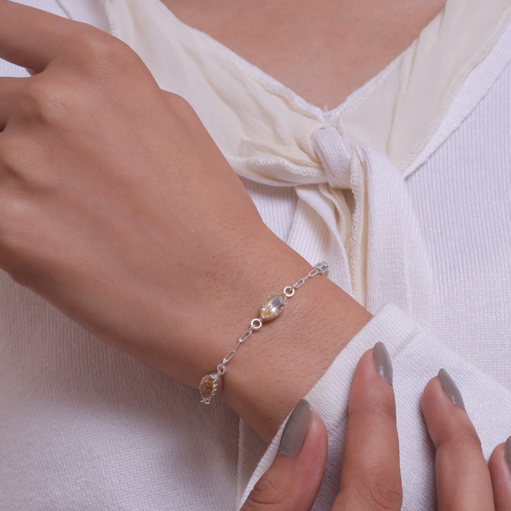 Citrine Sterling Silver Bracelet