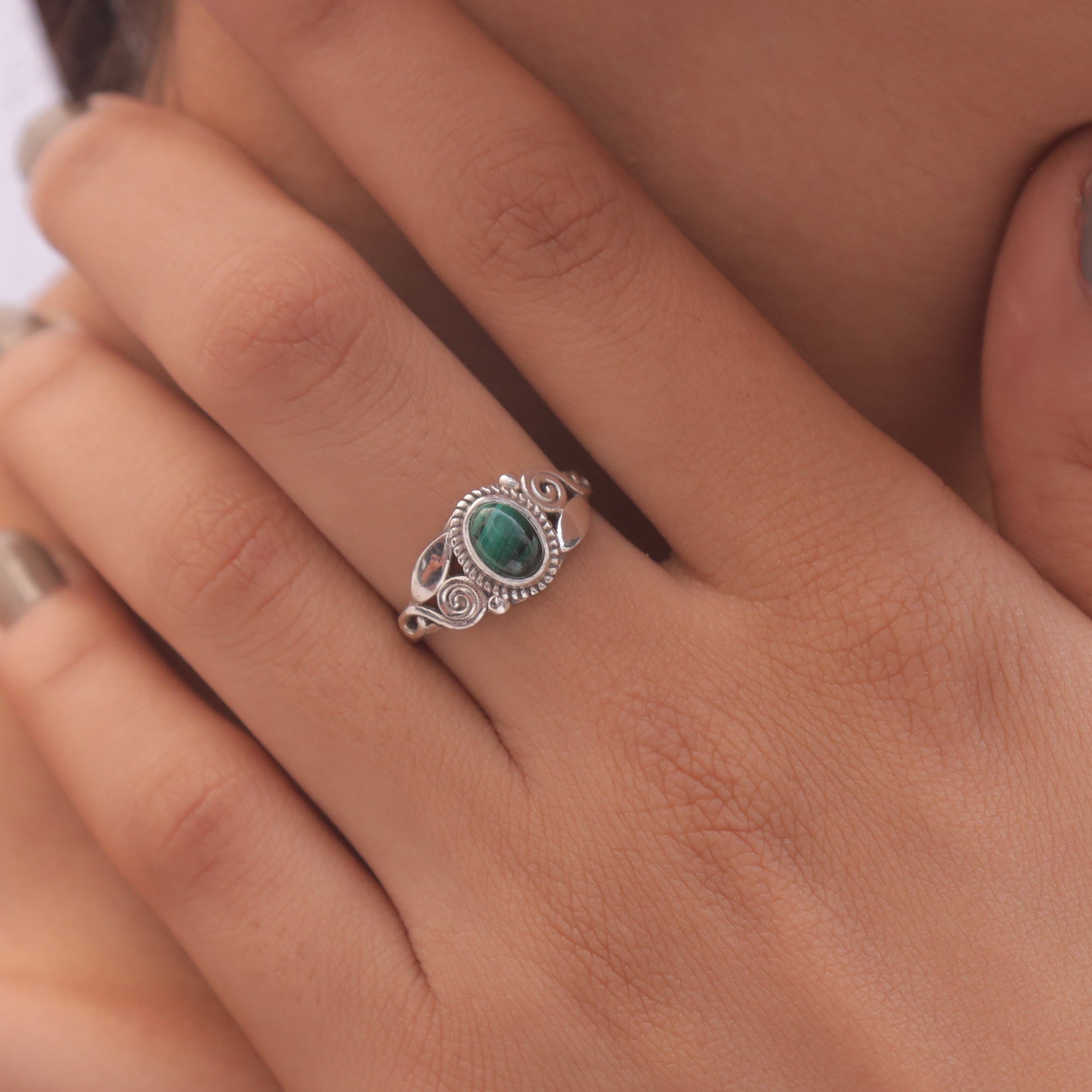 Malachite Sterling Silver Ring