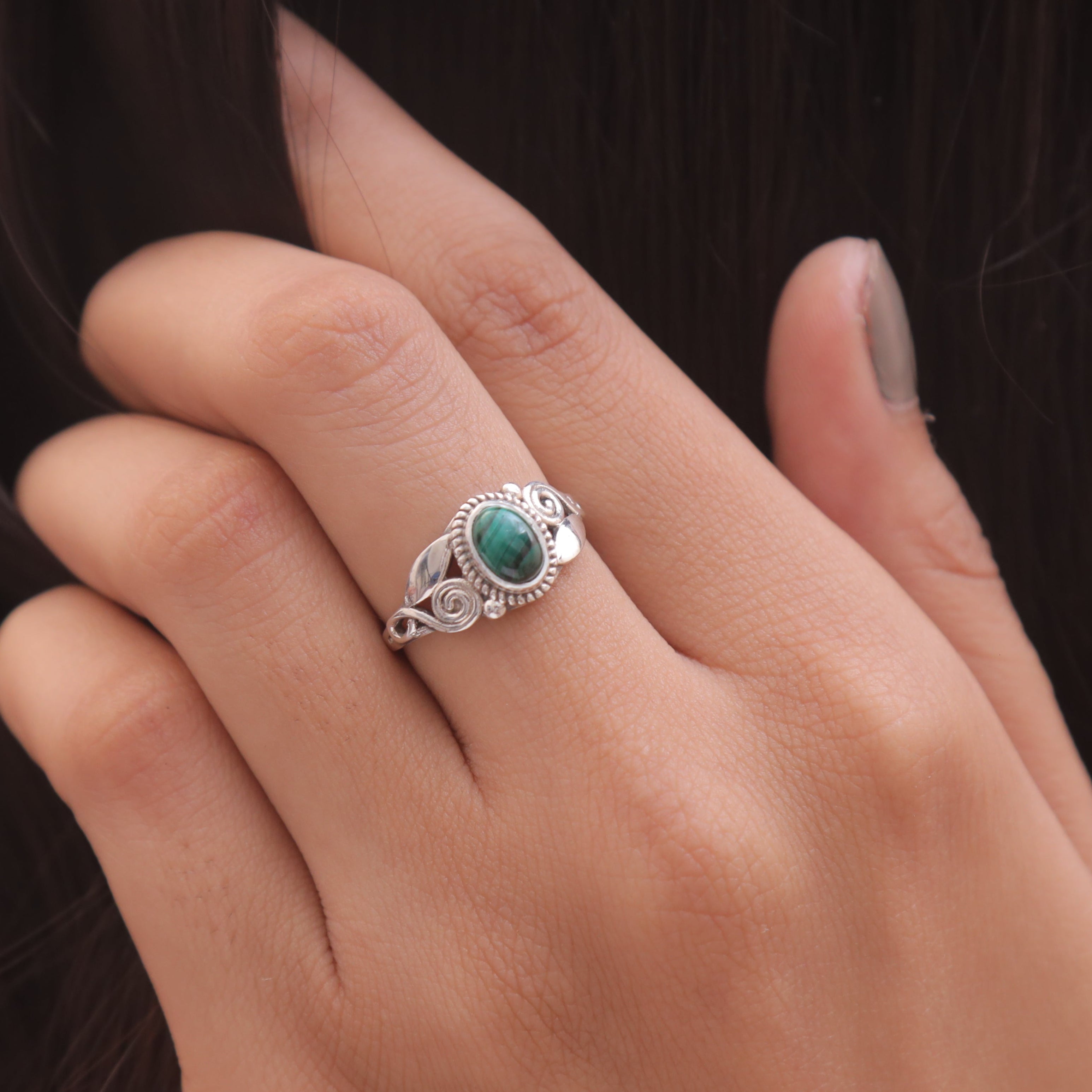 Malachite Sterling Silver Ring
