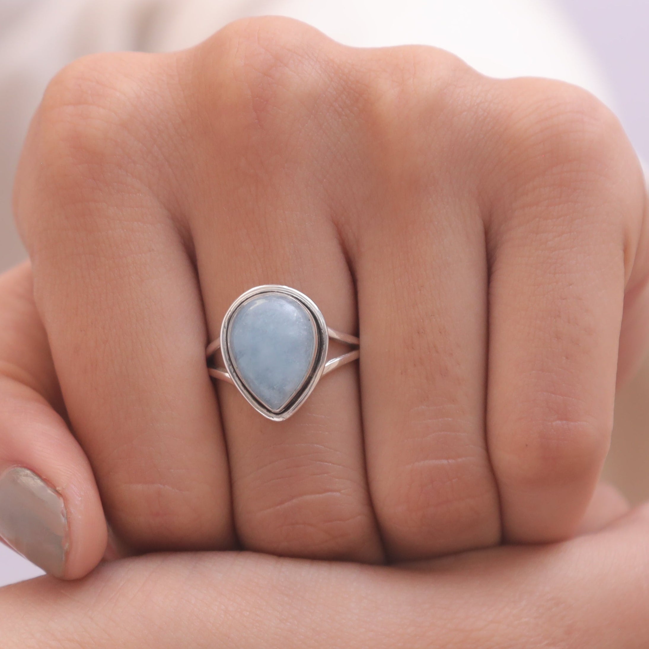 Aquamarine 925 Sterling Silver Ring