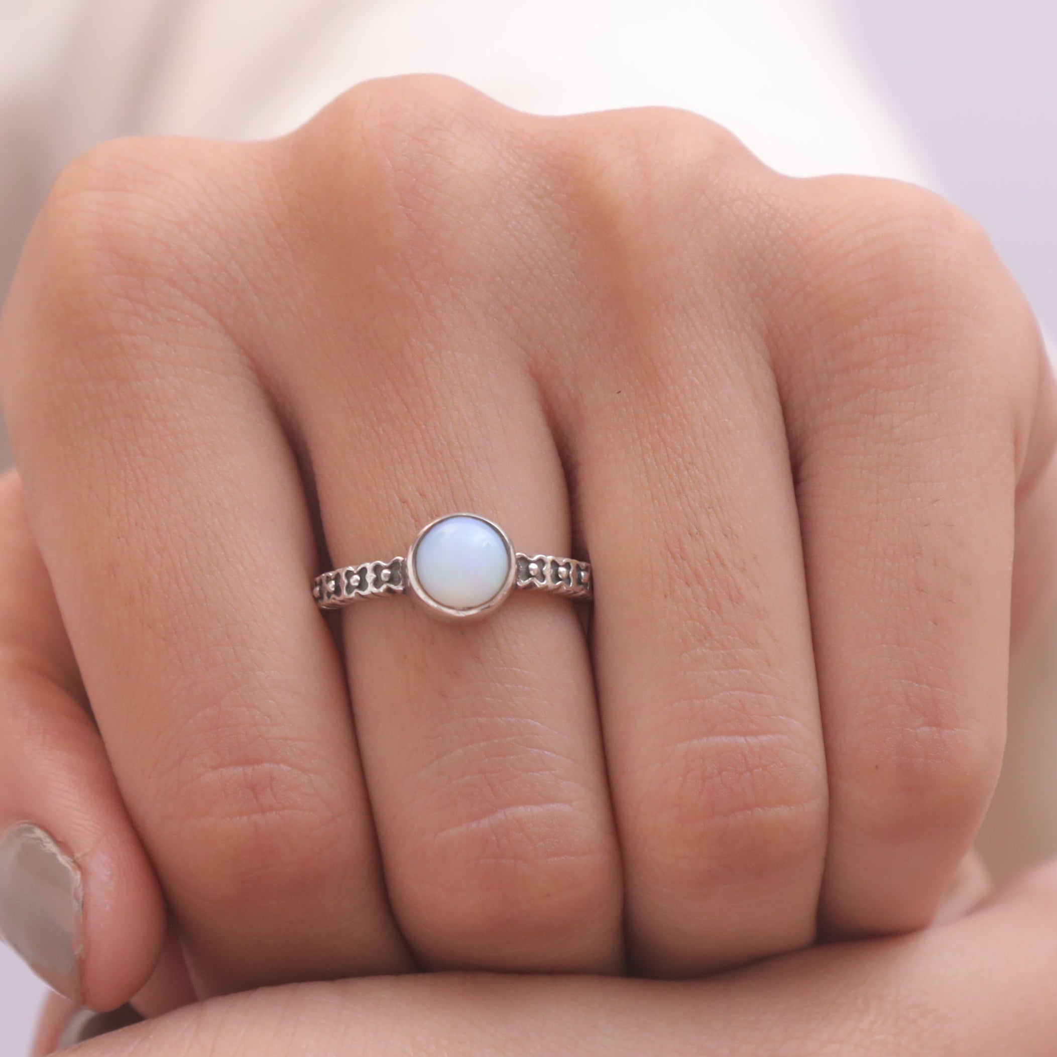 Ethiopian Opal Sterling Silver Ring