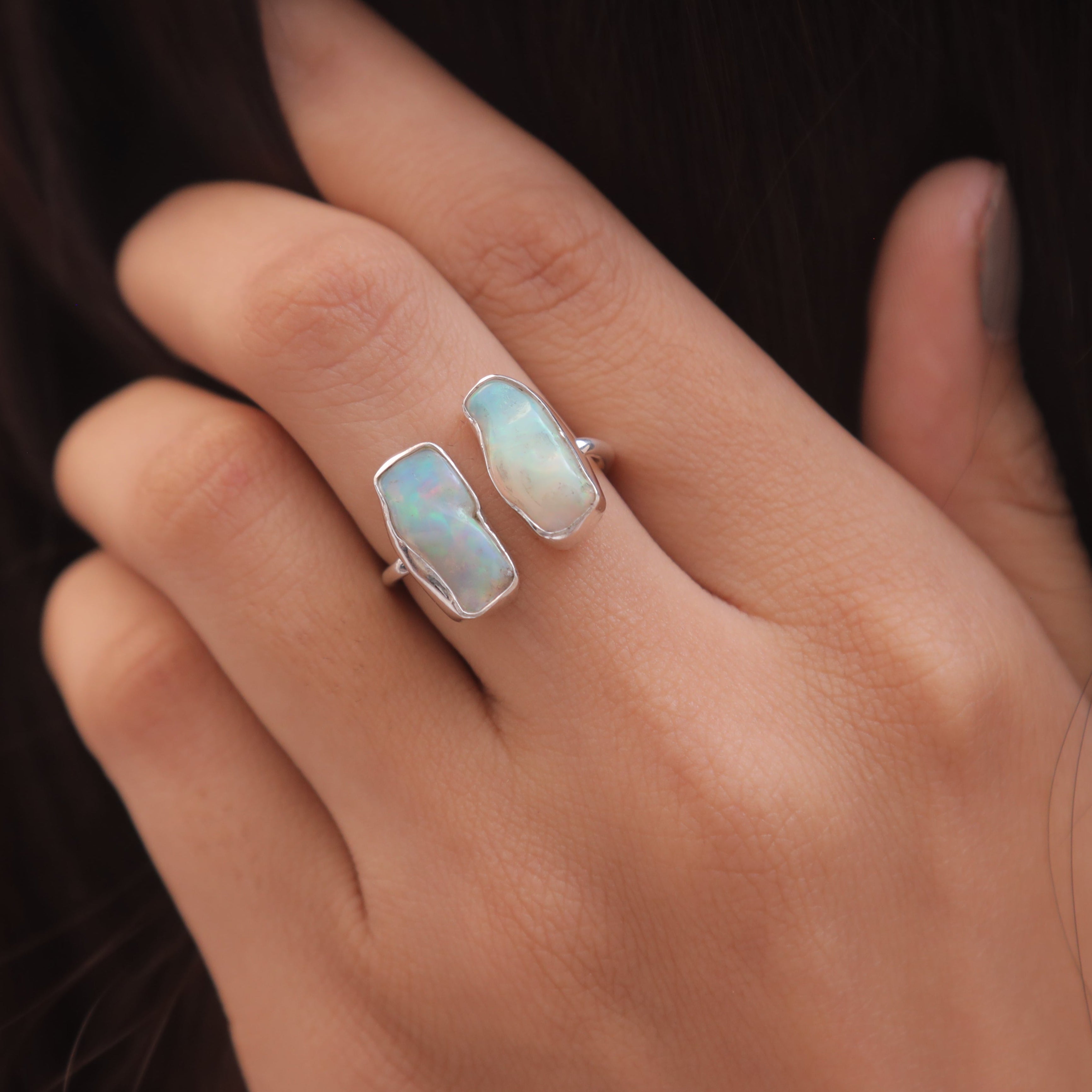 Ethiopian Opal Sterling Silver Ring