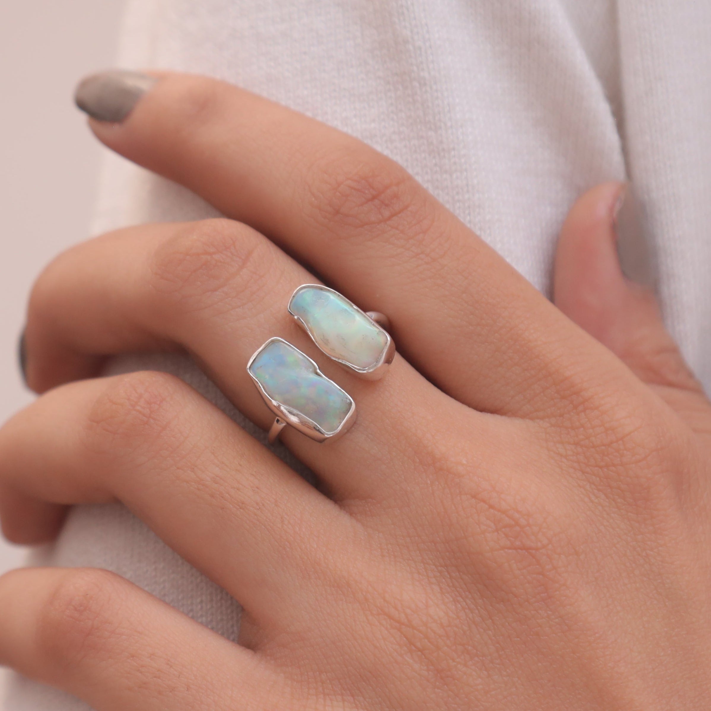 Ethiopian Opal Sterling Silver Ring