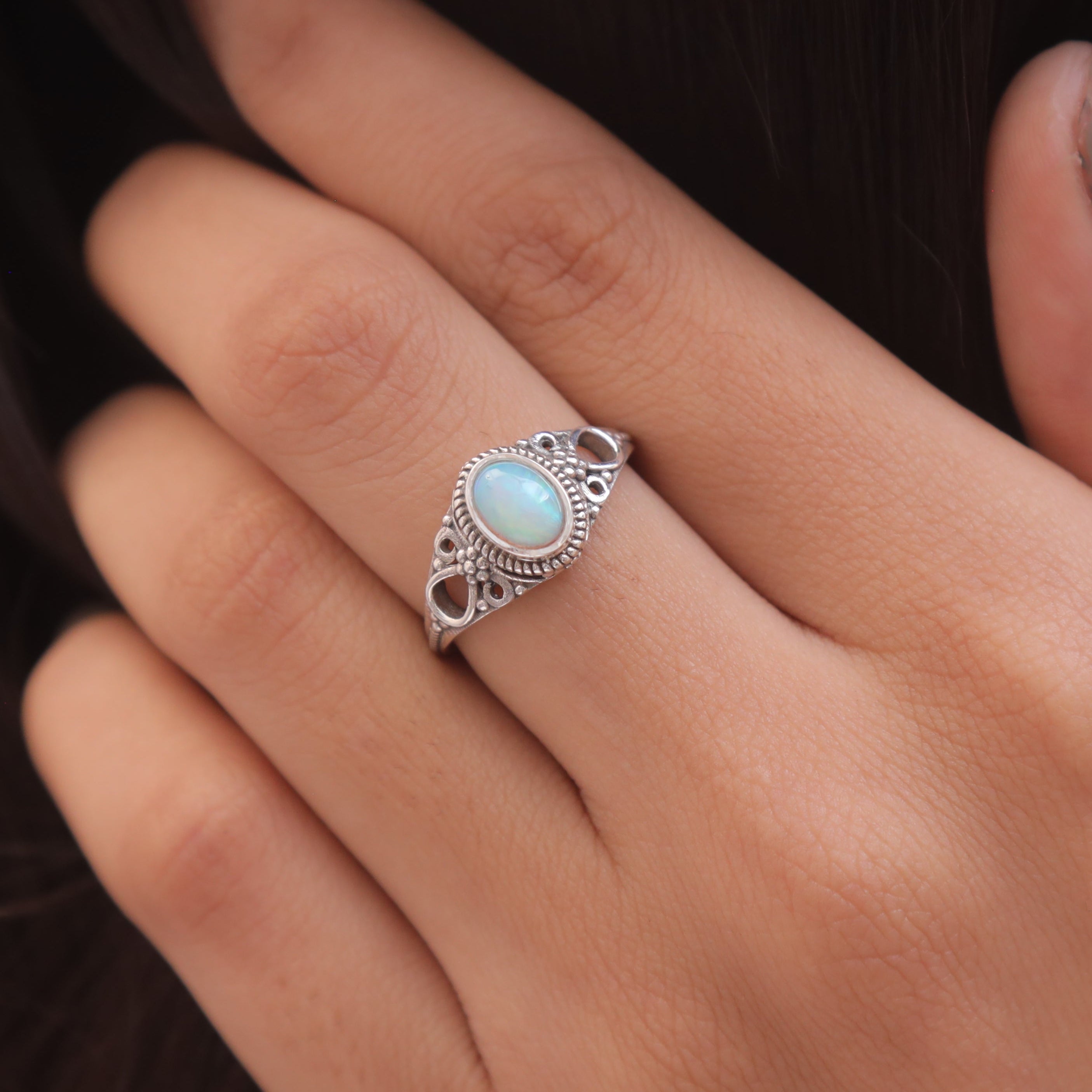Ethiopian Opal Sterling Silver Ring