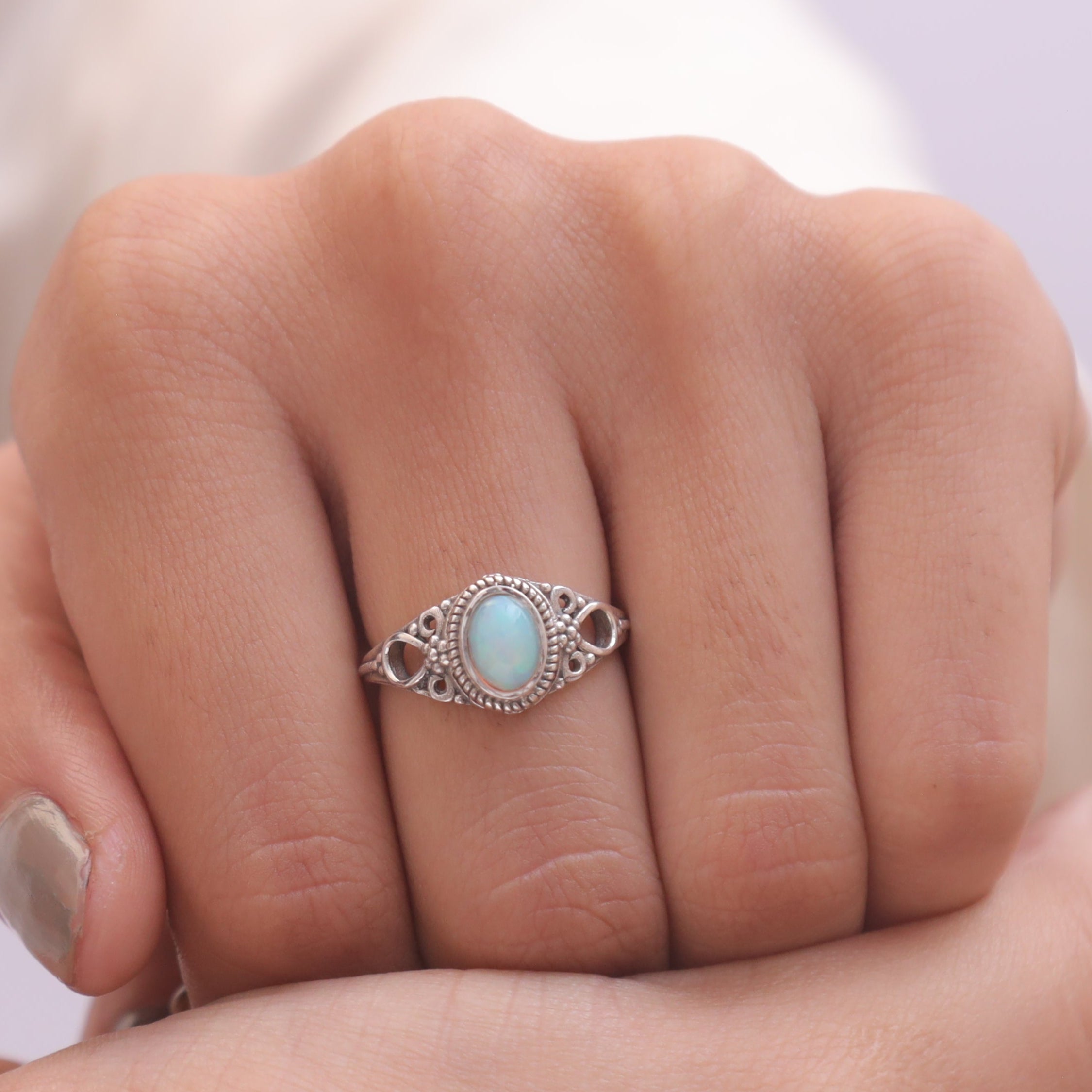 Ethiopian Opal Sterling Silver Ring