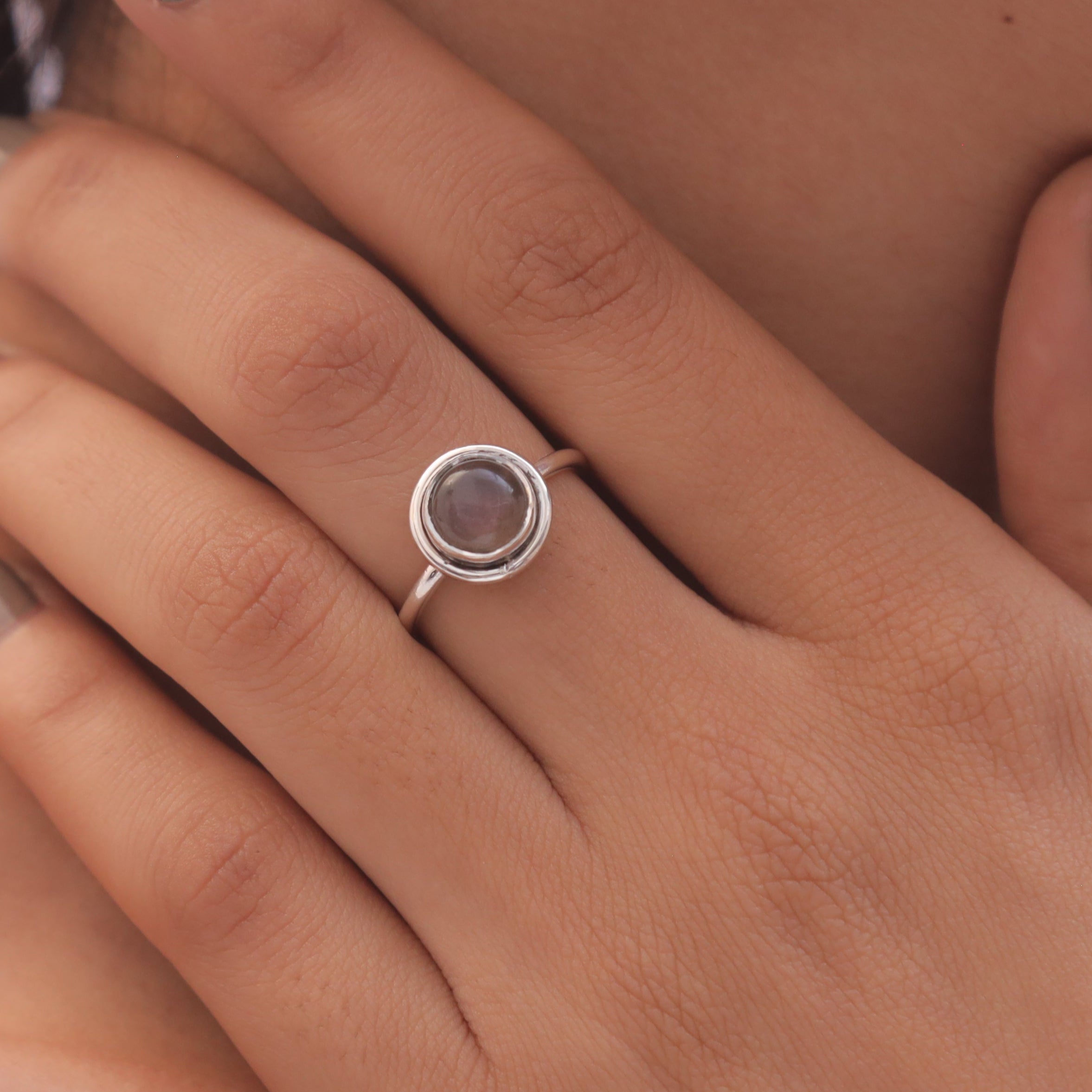 Purple Labradorite Sterling Silver Ring