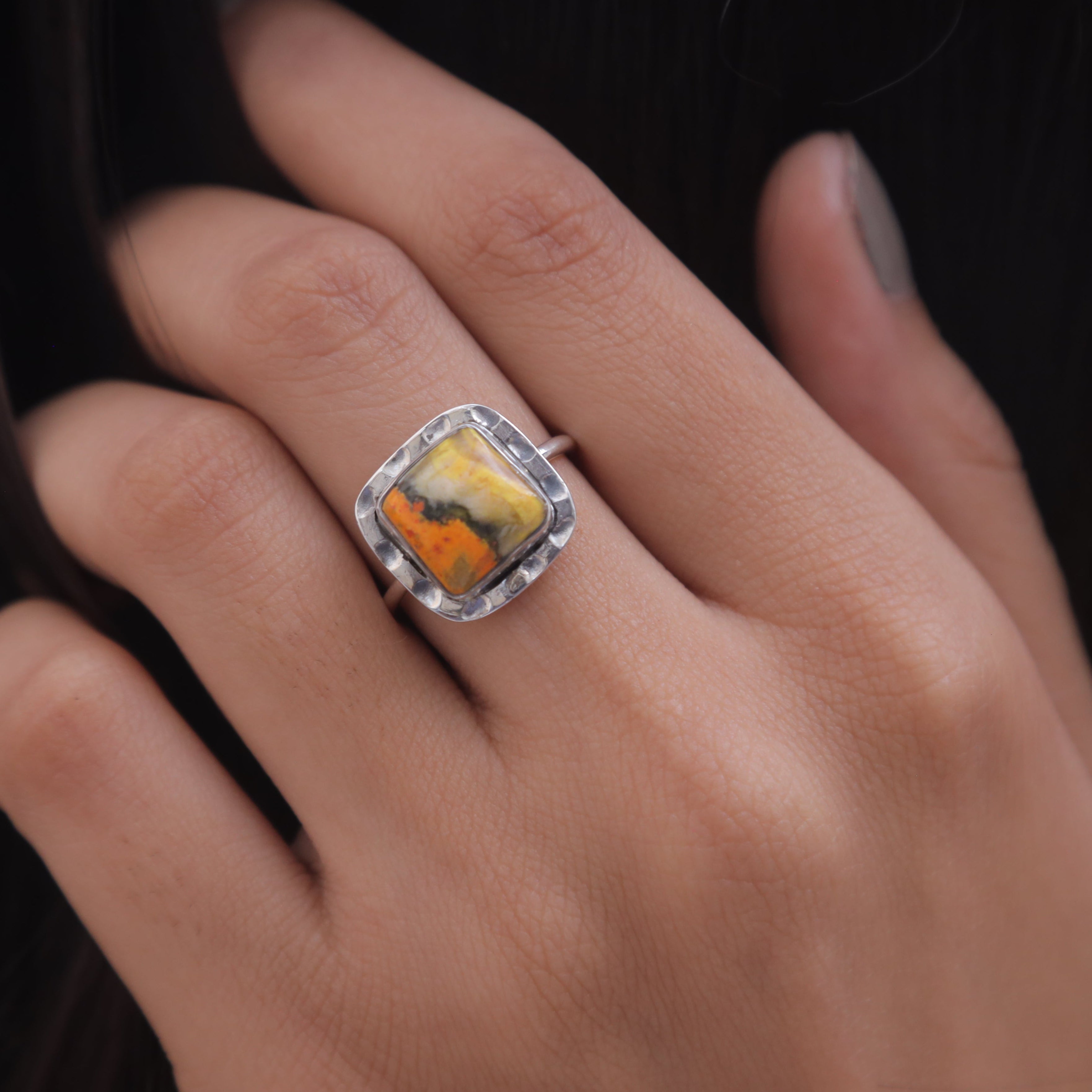 Bumblebee Jasper Sterling Silver Ring