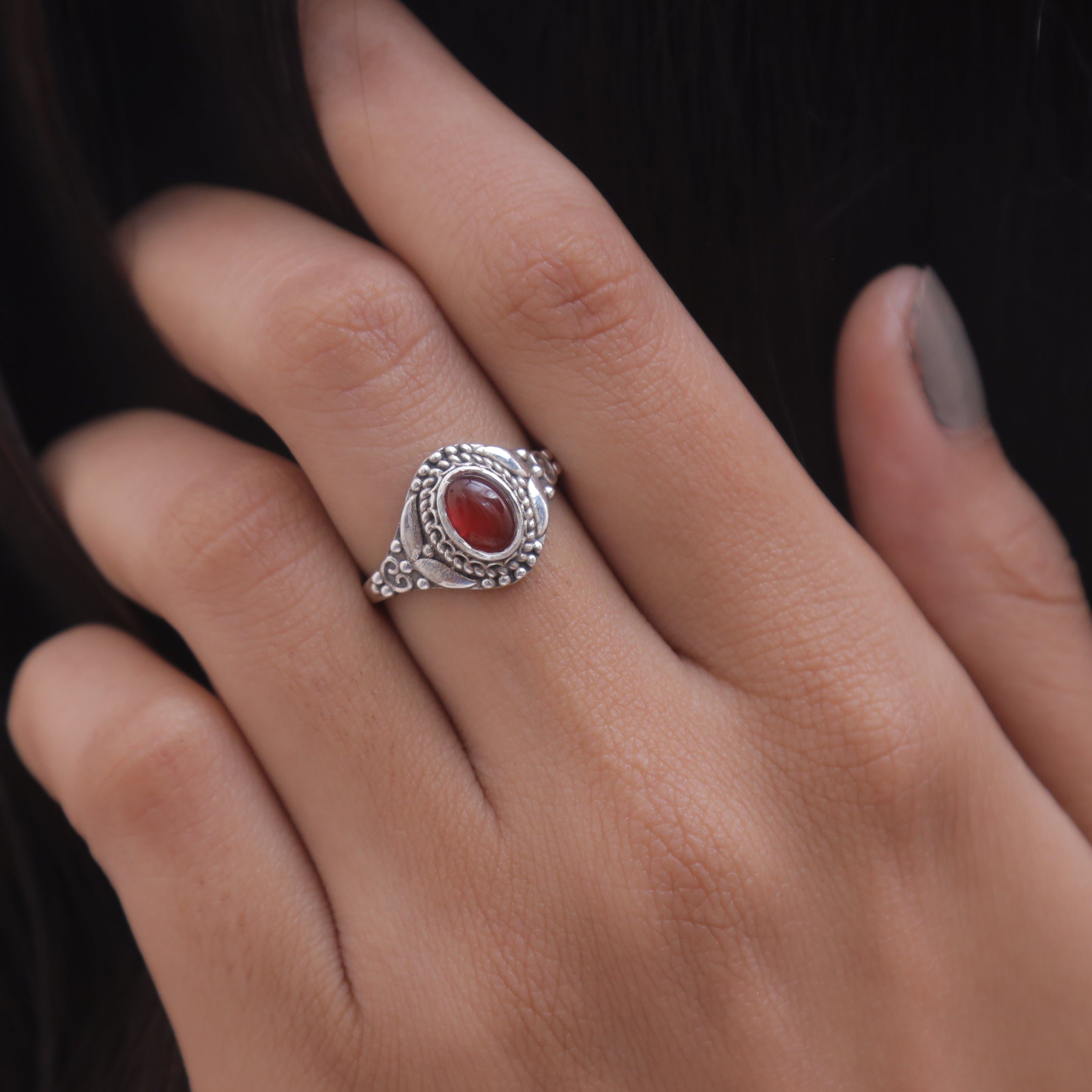 Carnelian Sterling Silver Ring