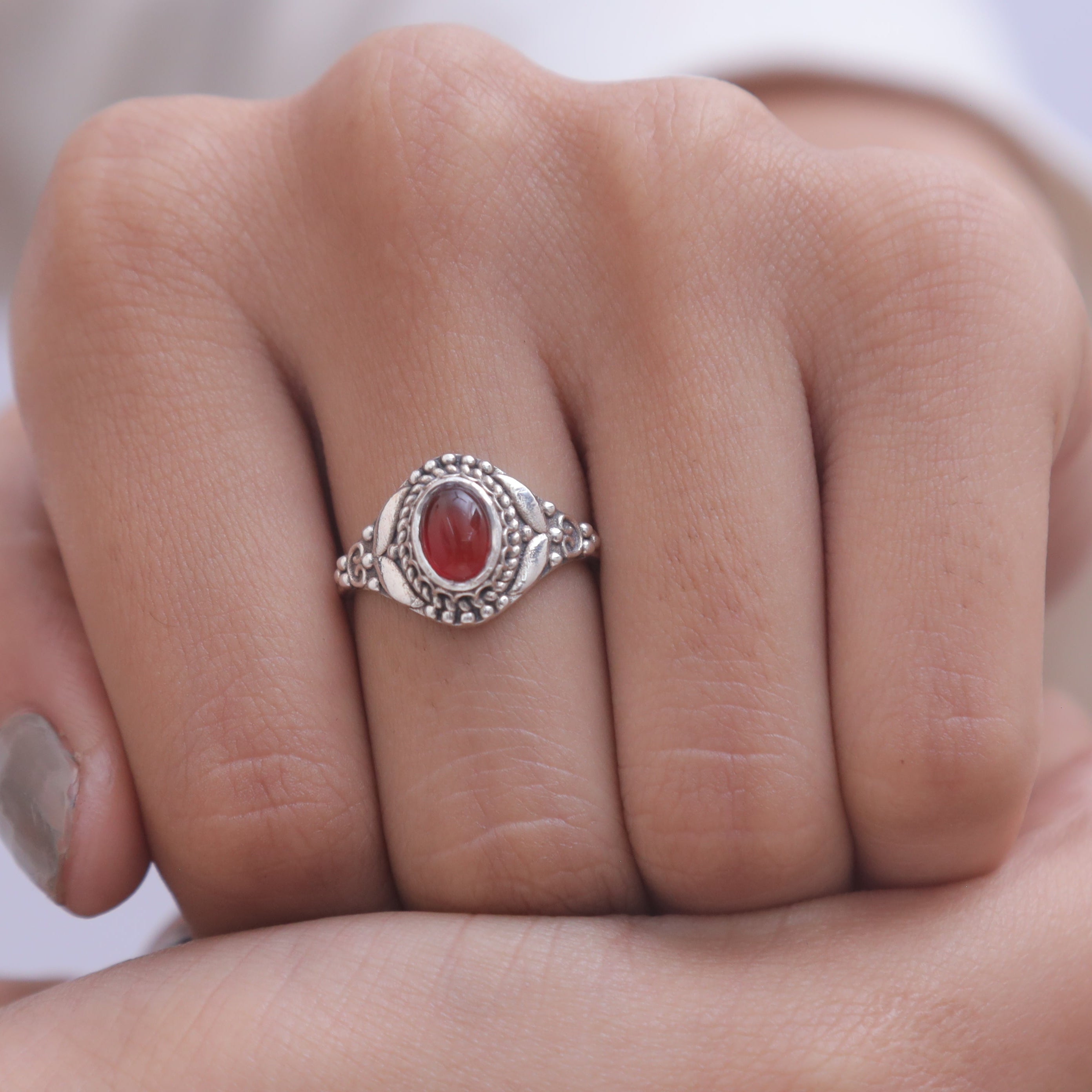 Carnelian Sterling Silver Ring