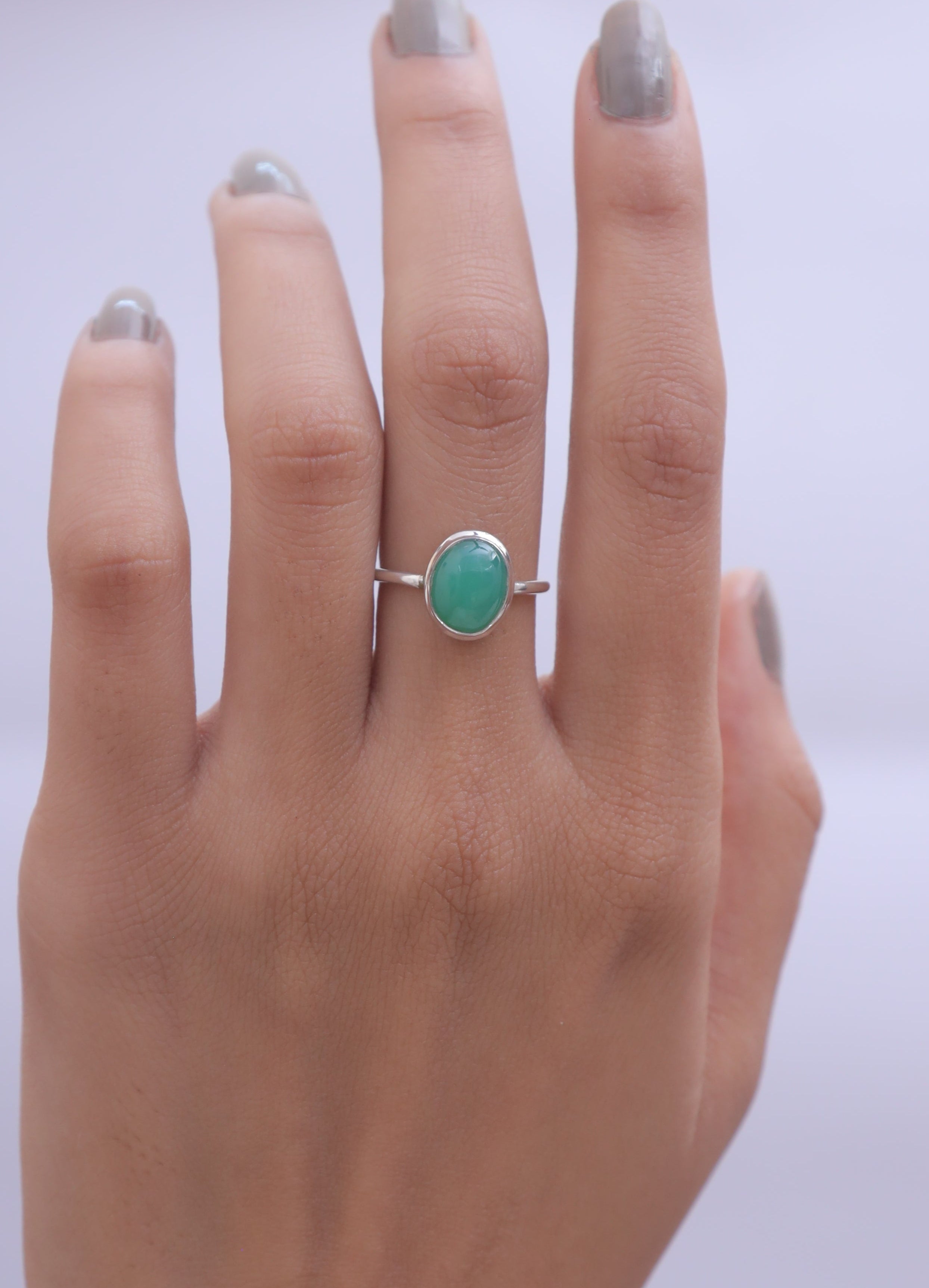 Chrysoprase Sterling Silver Ring