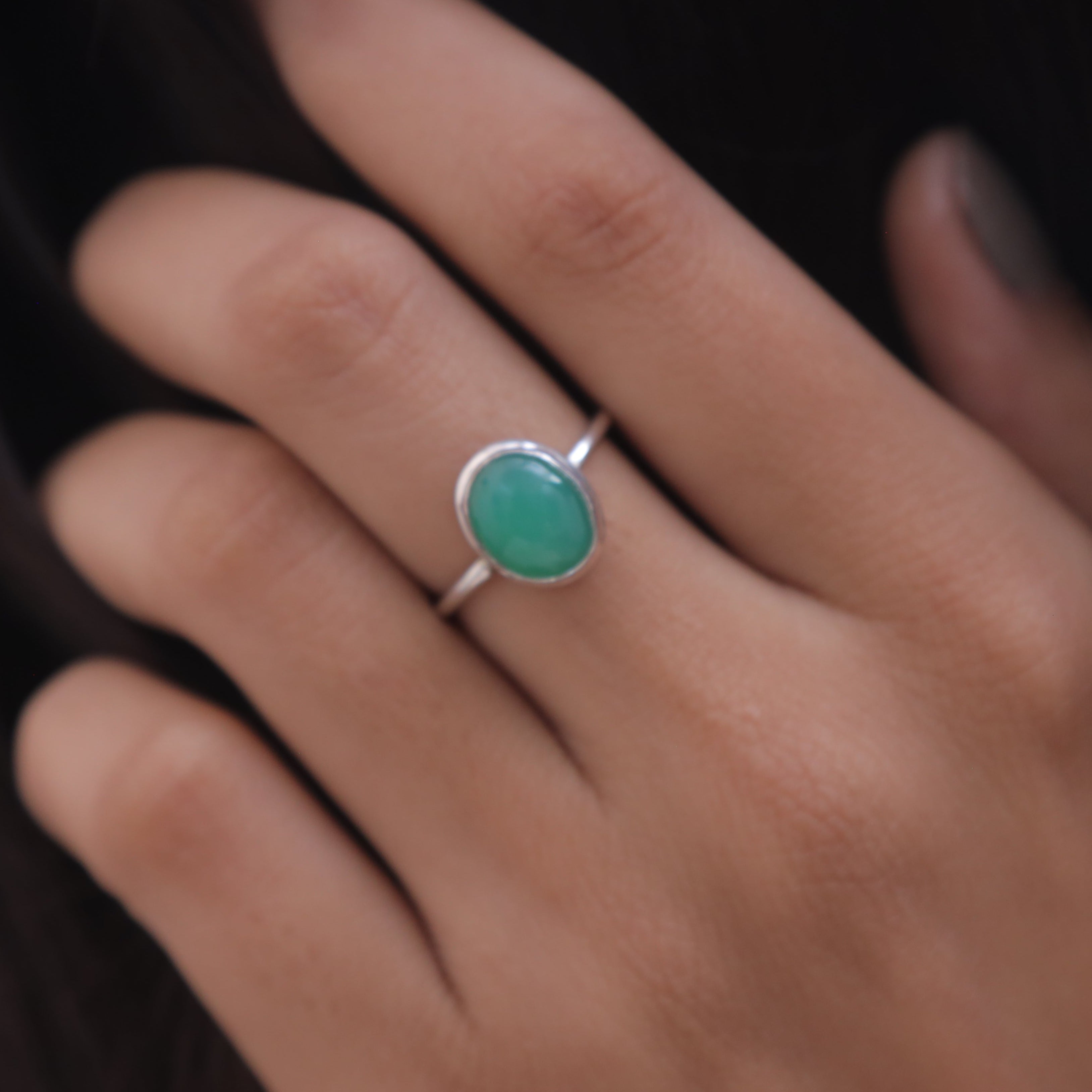 Chrysoprase Sterling Silver Ring