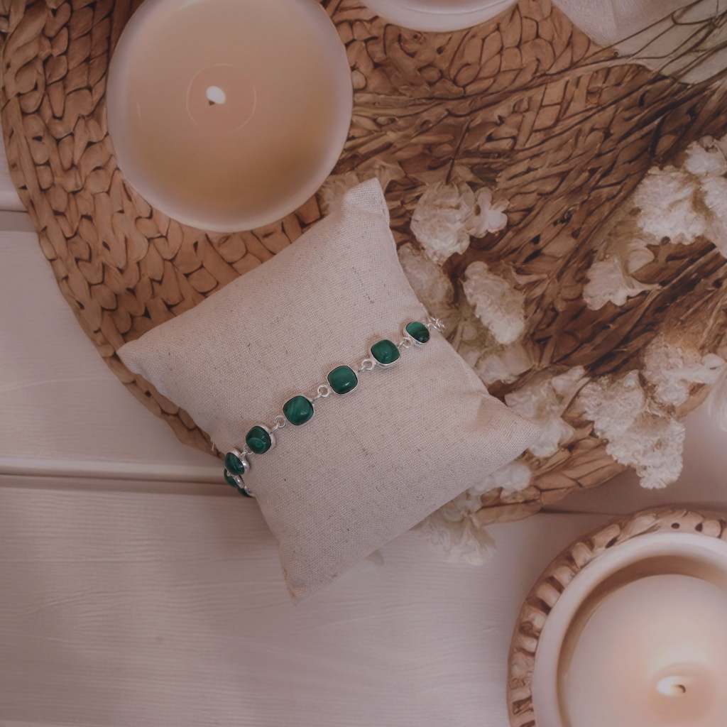 Malachite Sterling Silver Bracelet