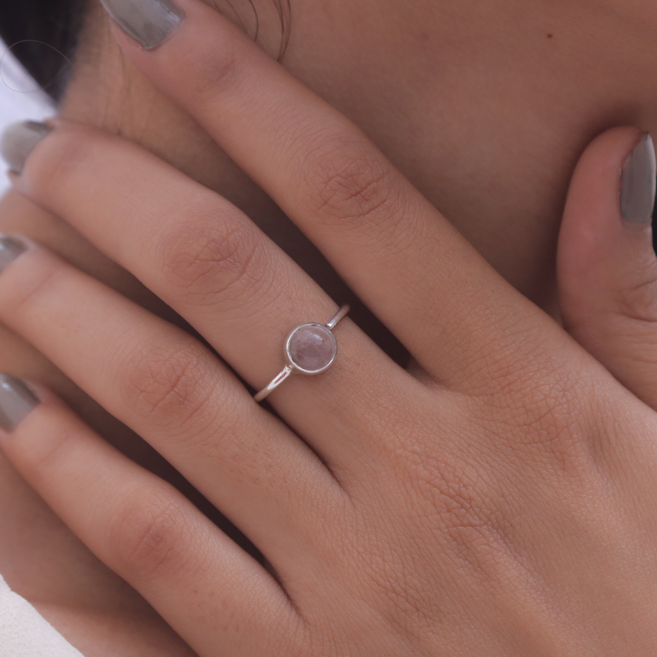 Rose Quartz Sterling Silver Ring