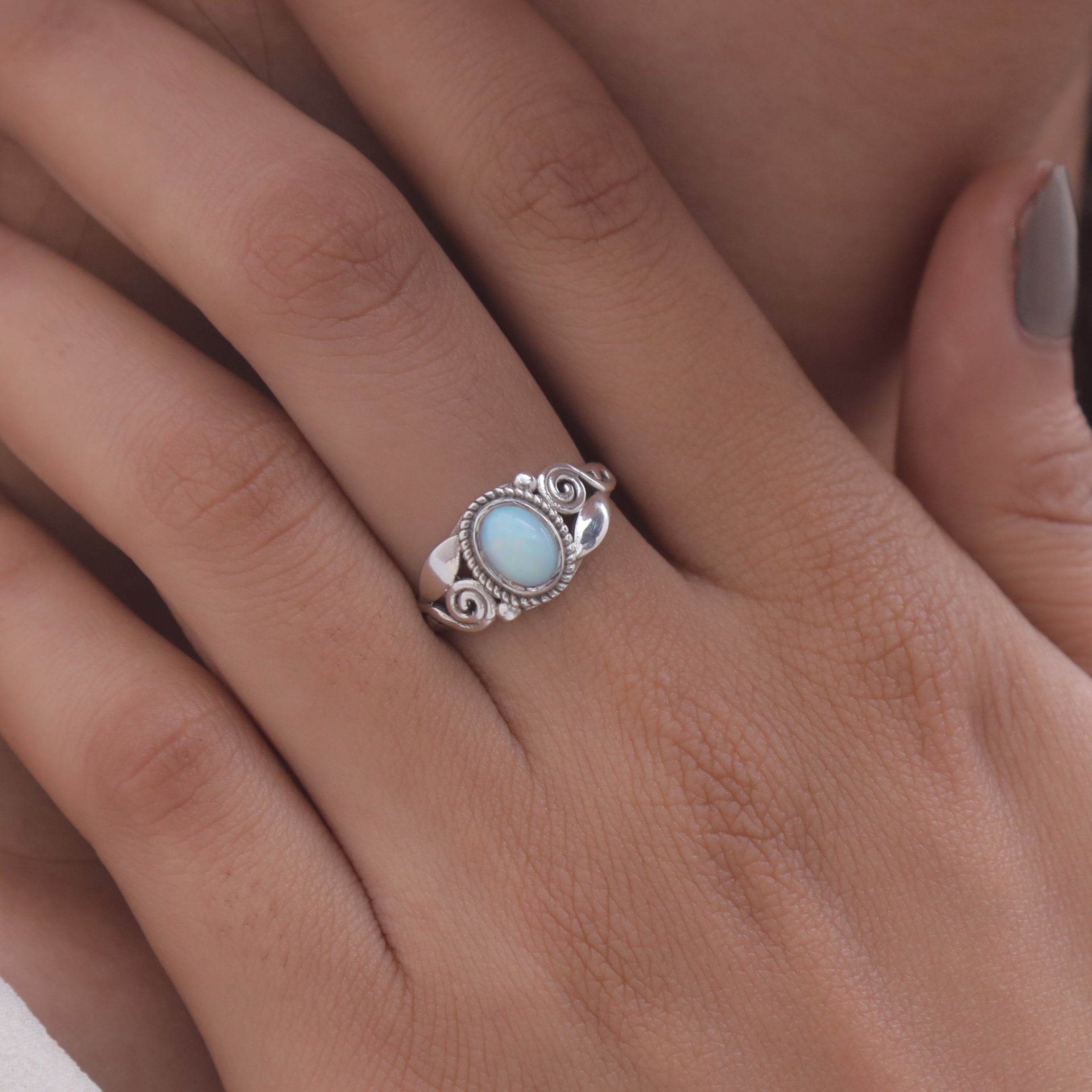 Ethiopian Opal Sterling Silver Ring