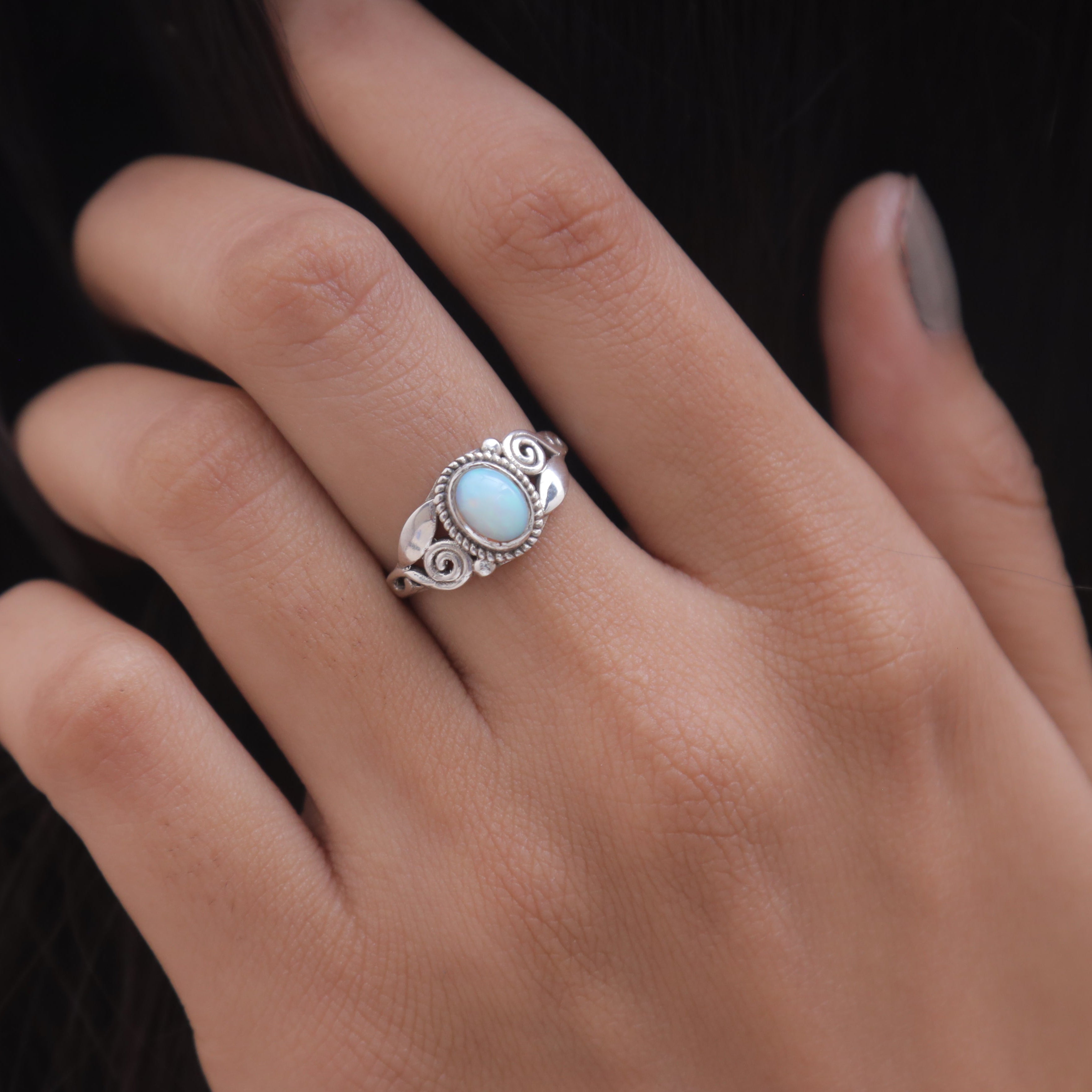 Ethiopian Opal Sterling Silver Ring