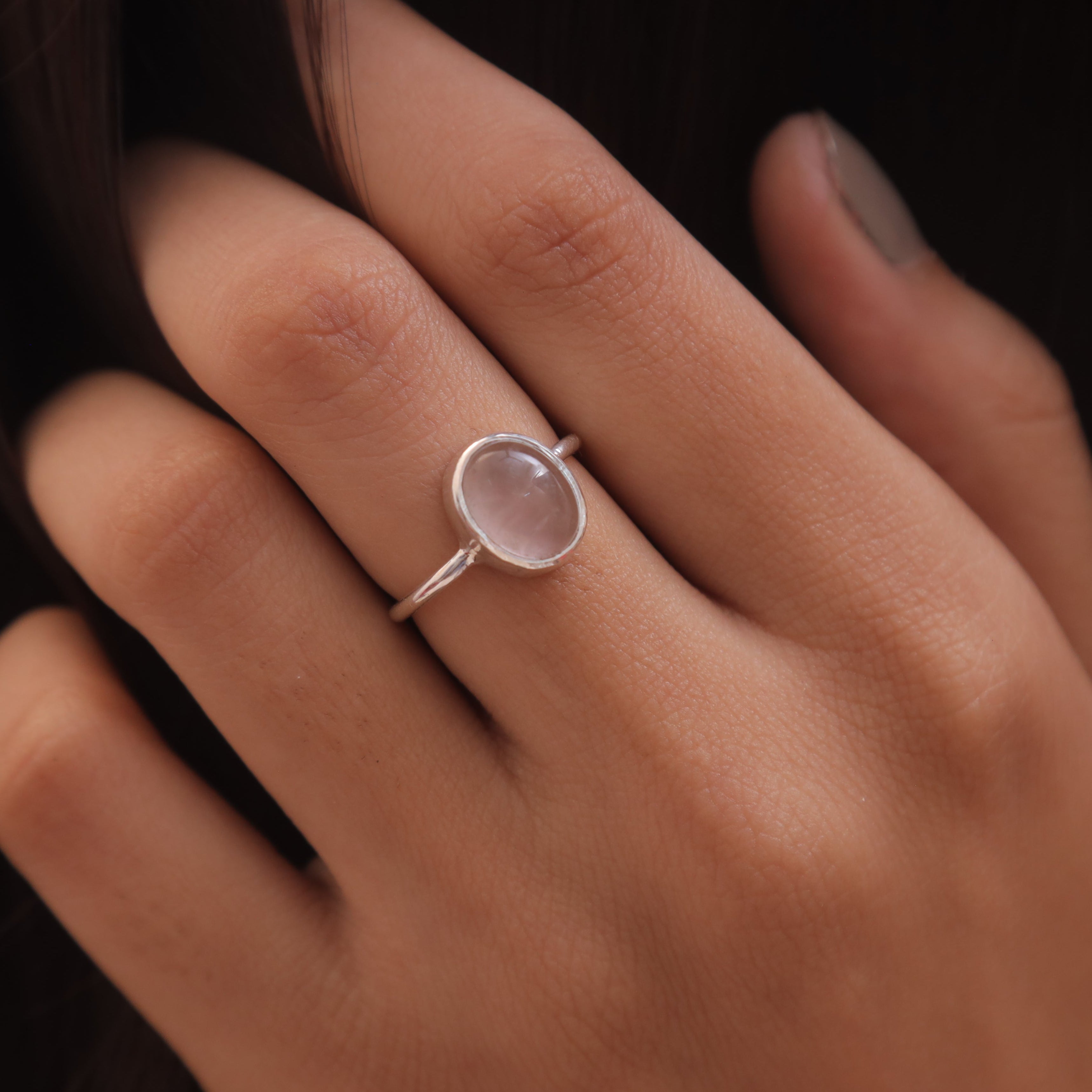 Rose Quartz Sterling Silver Ring
