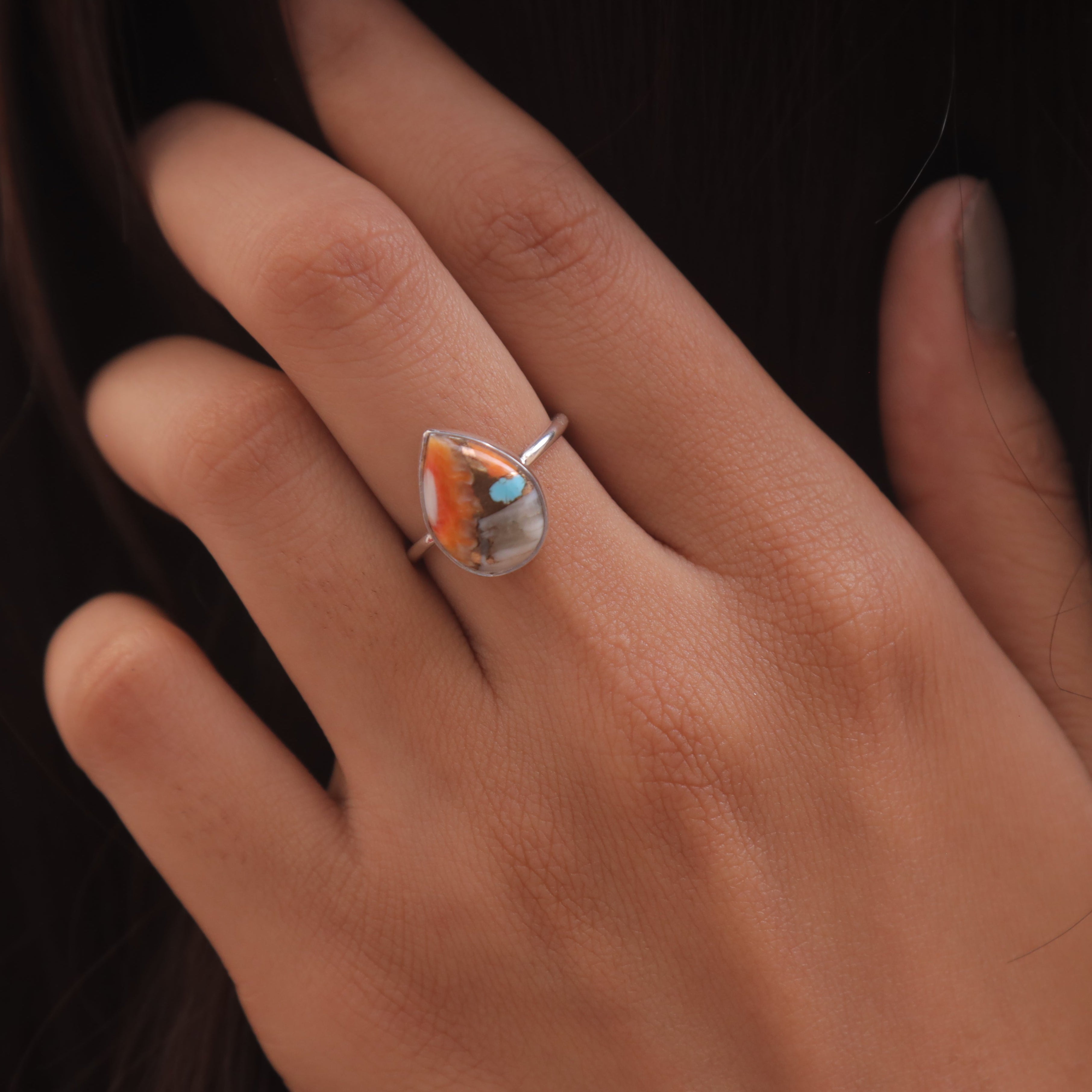 Oyster Turquoise Sterling Silver Ring