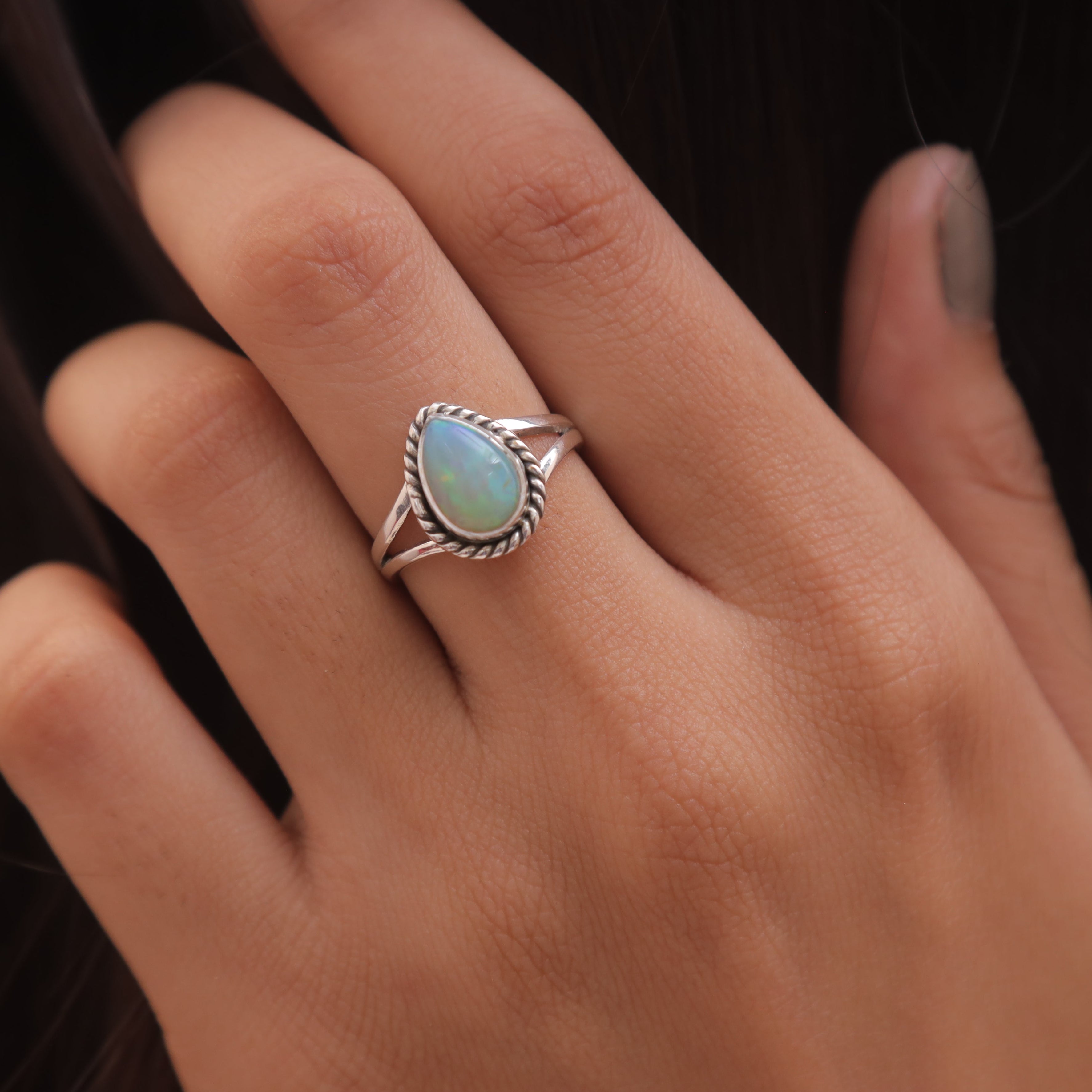 Ethiopian Opal Sterling Silver Ring