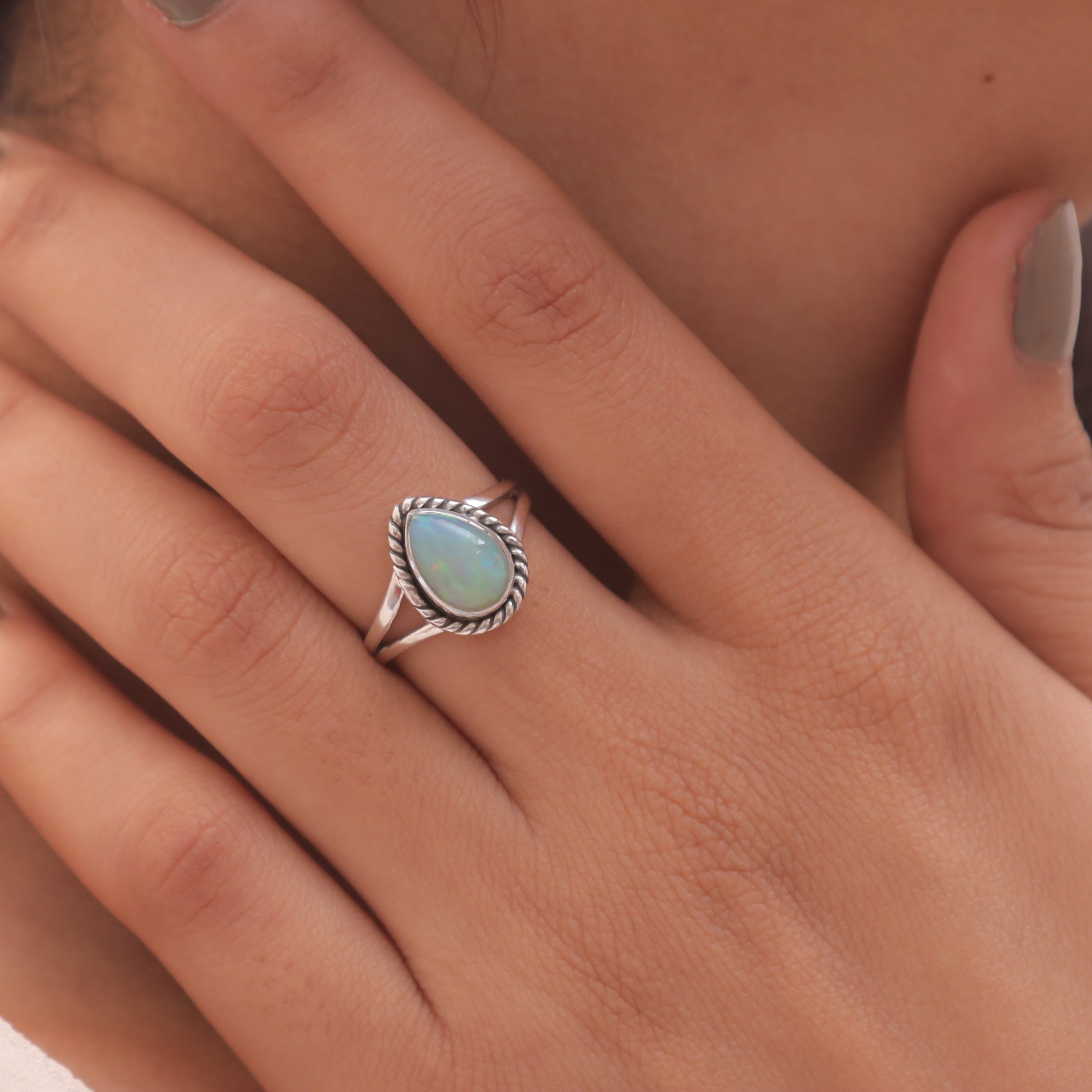 Ethiopian Opal Sterling Silver Ring