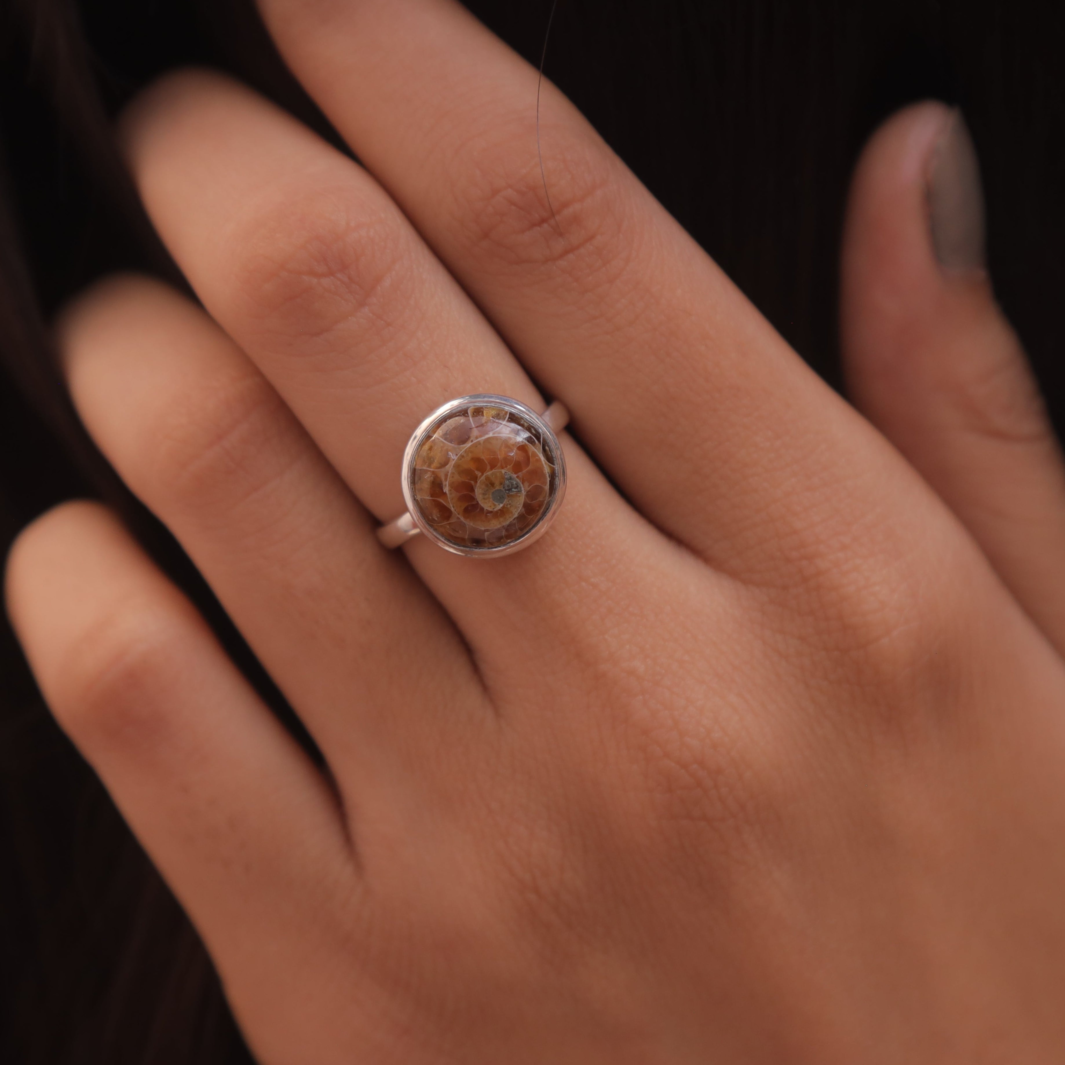 Ammonite Sterling Silver Ring
