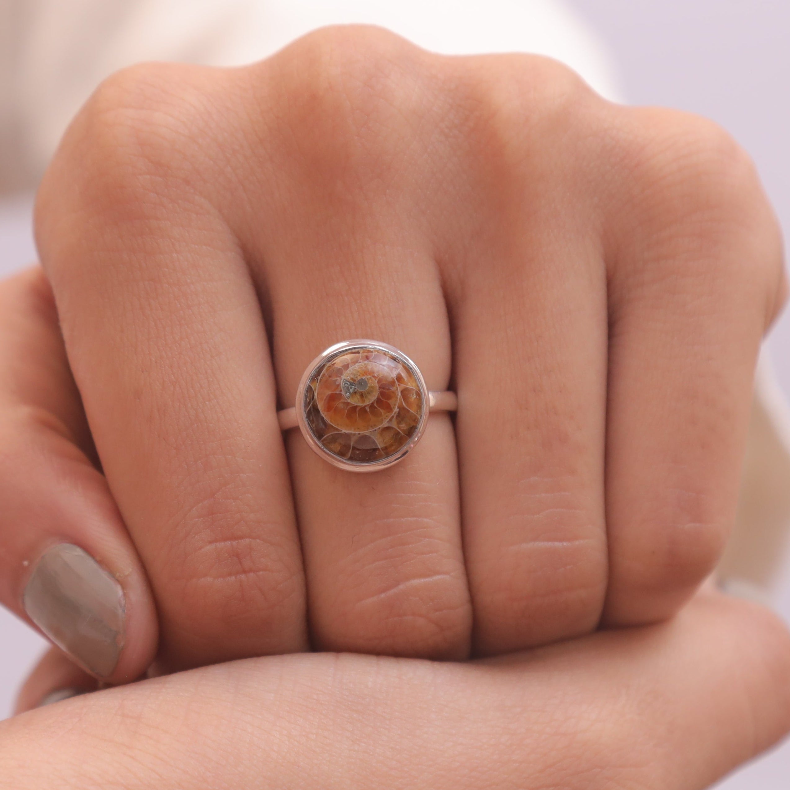 Ammonite Sterling Silver Ring