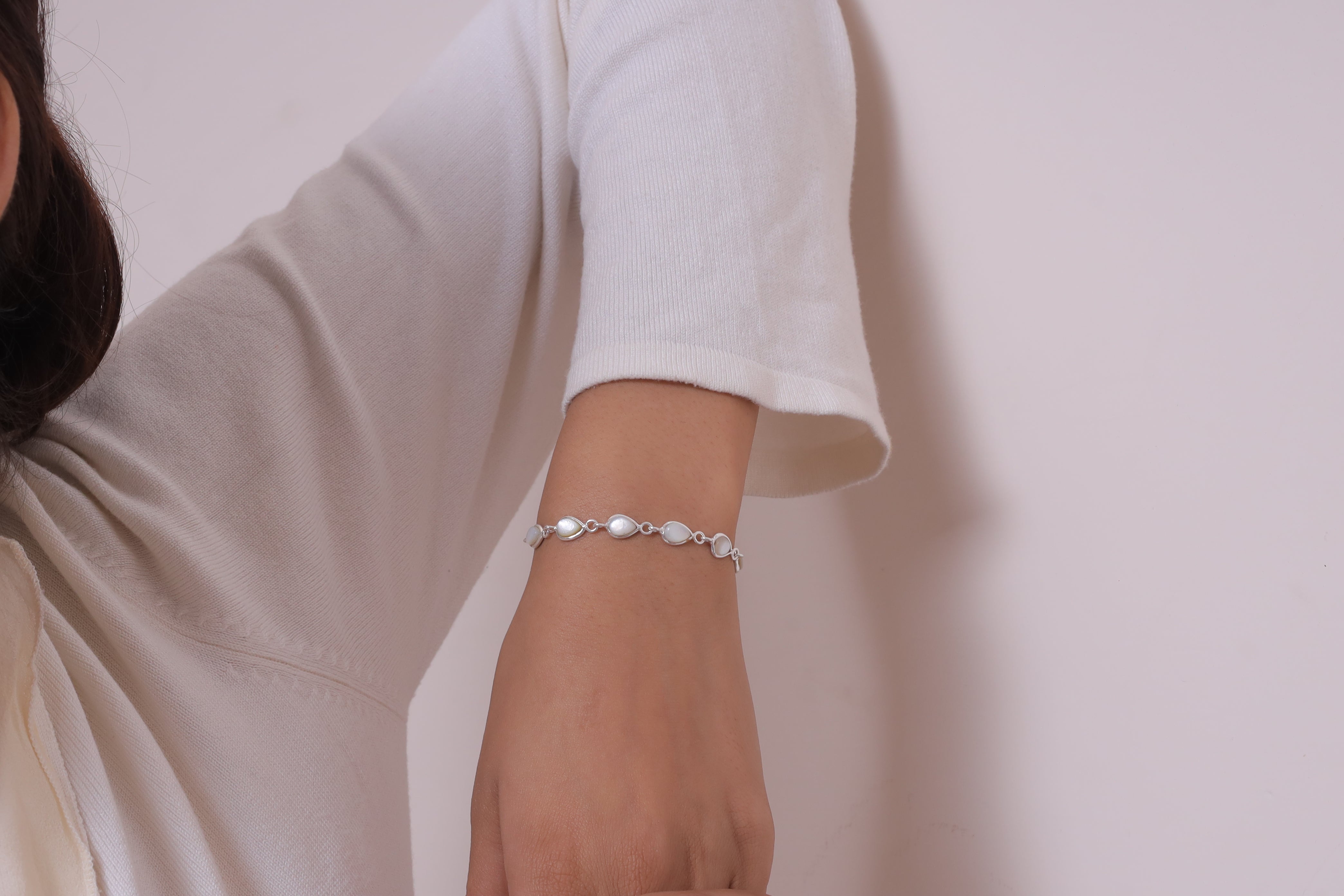 Mother Of Pearl Sterling Silver Bracelet