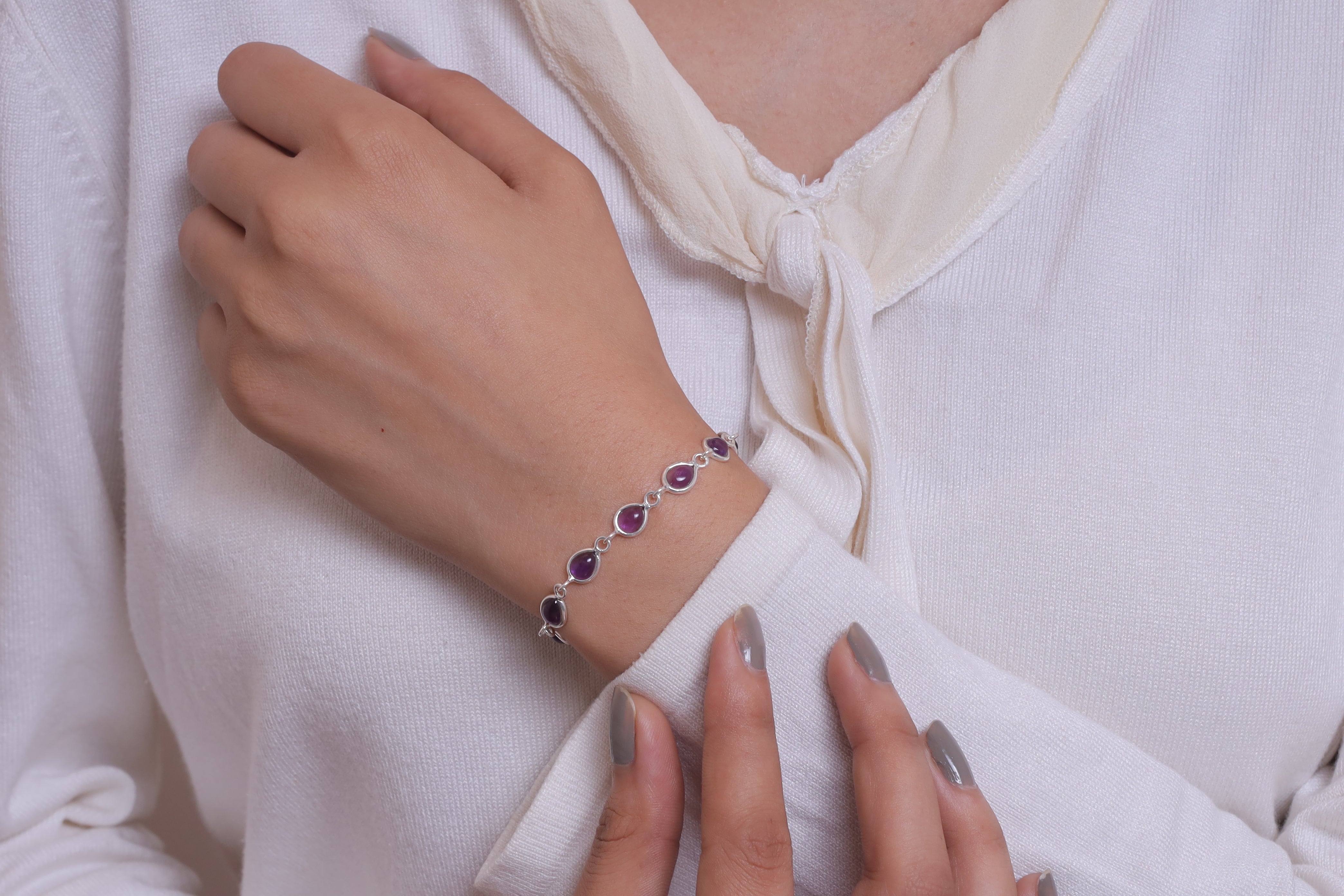 Amethyst Sterling Silver Bracelet