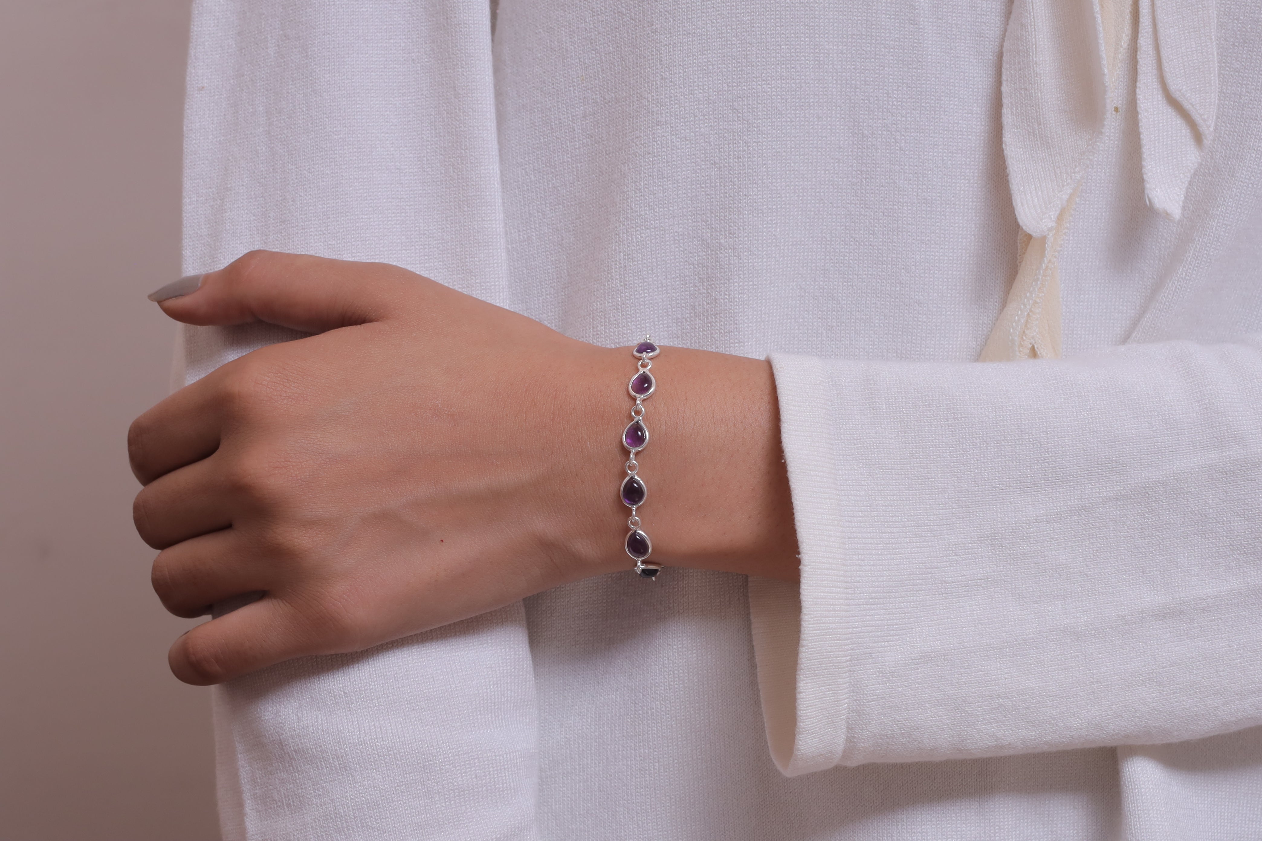 Amethyst Sterling Silver Bracelet