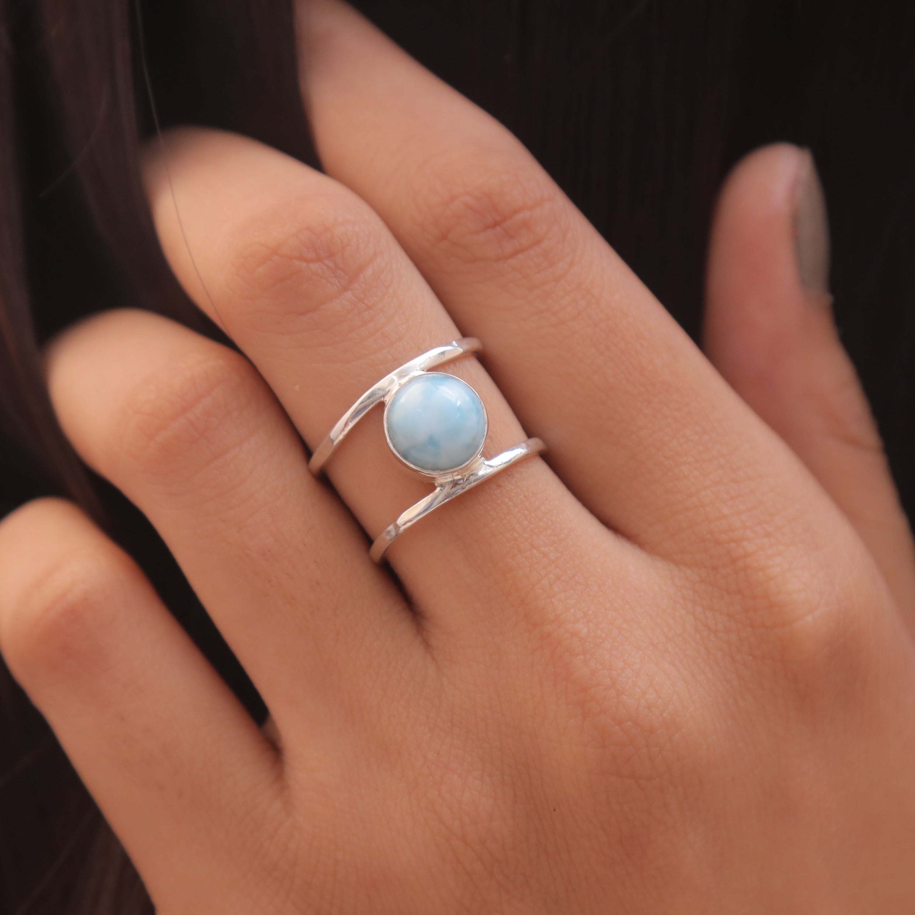 Larimar Sterling Silver Ring