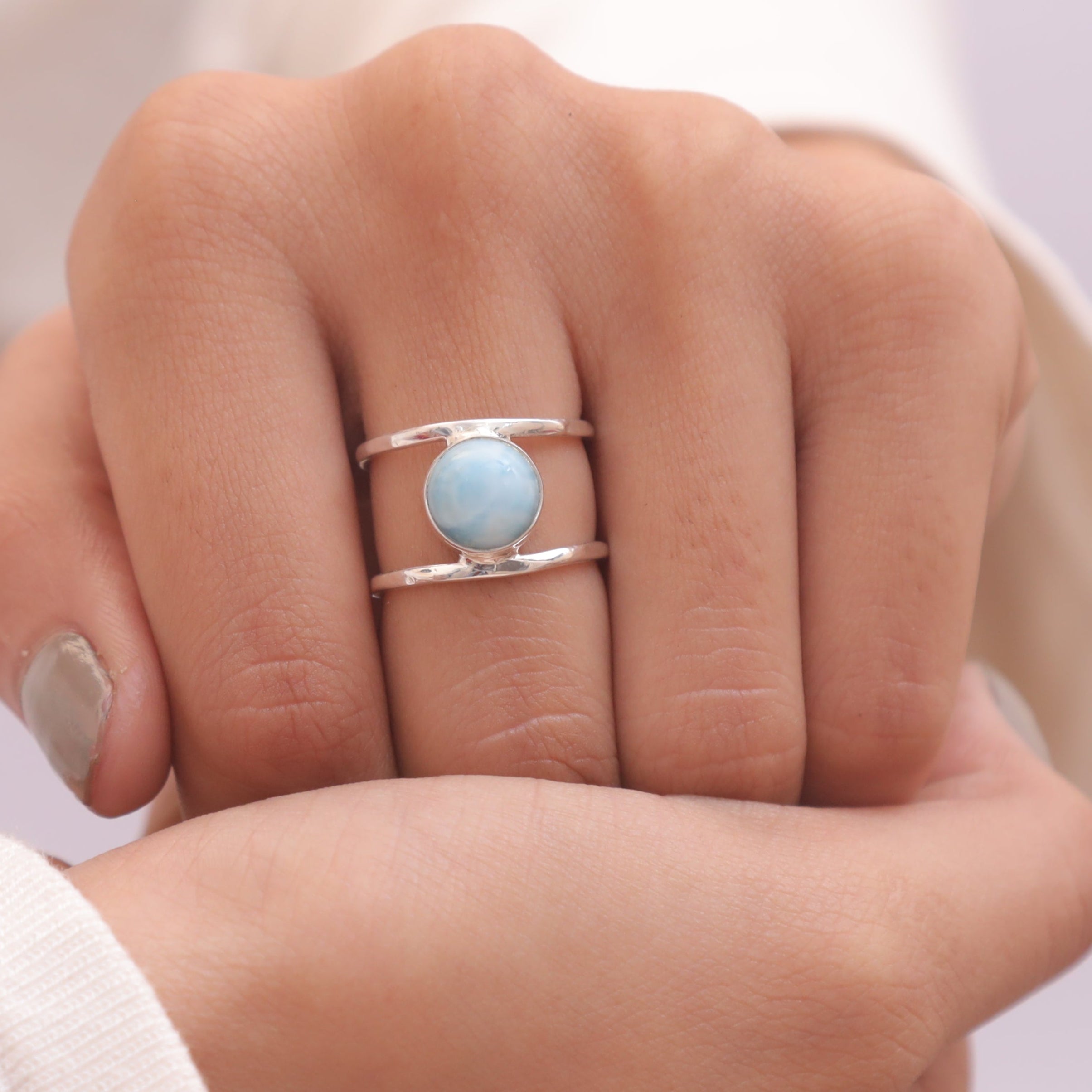 Larimar Sterling Silver Ring