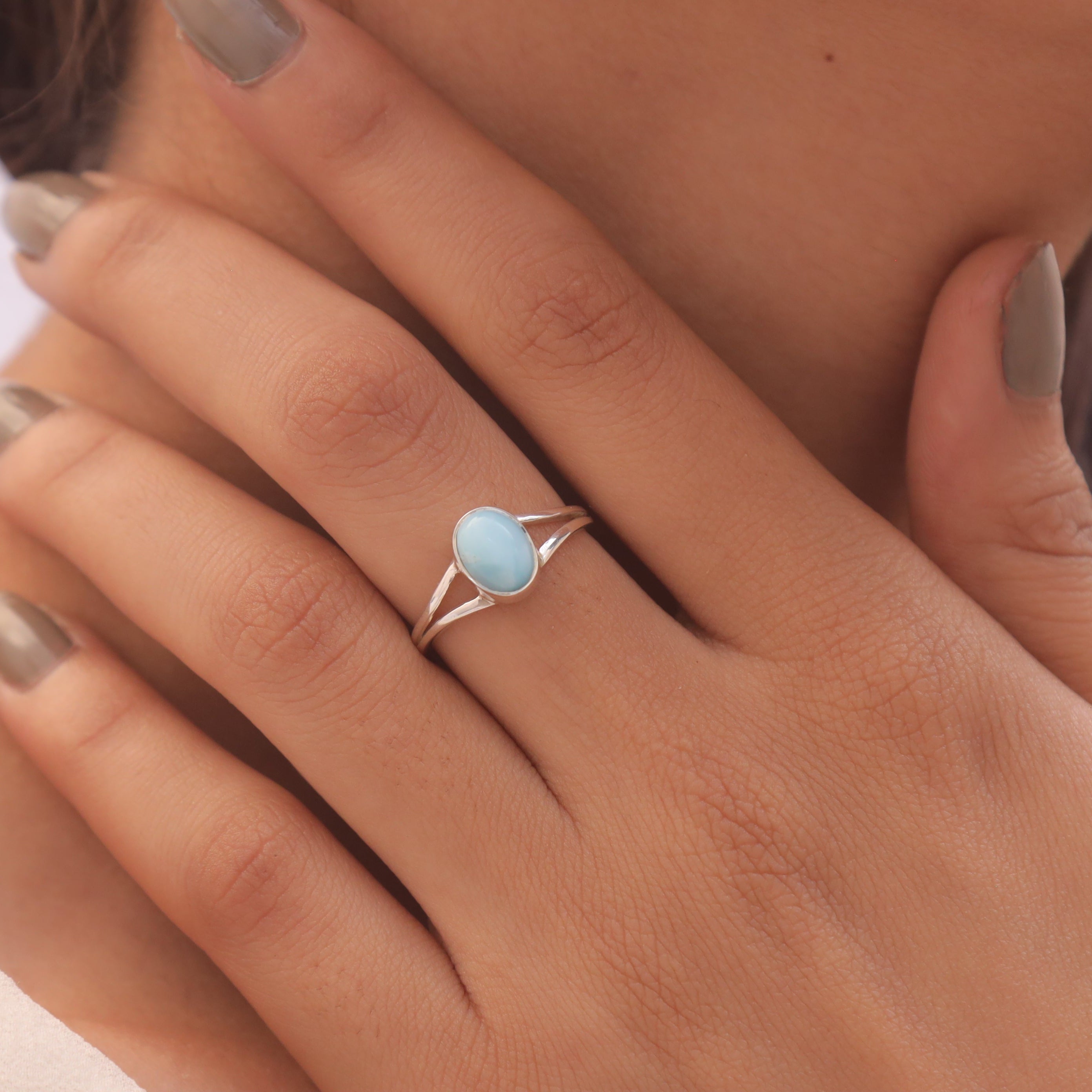 Larimar Sterling Silver Ring