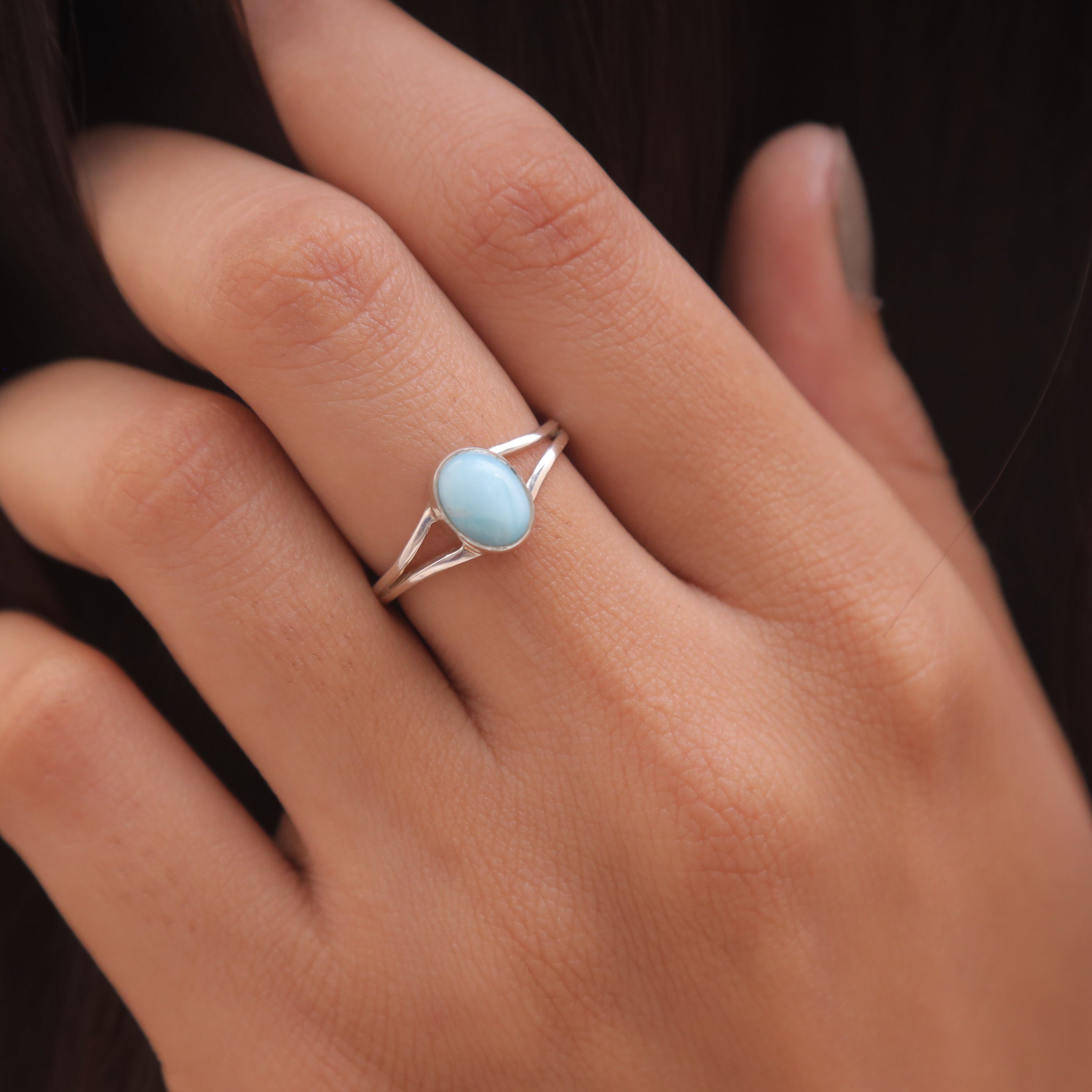 Larimar Sterling Silver Ring