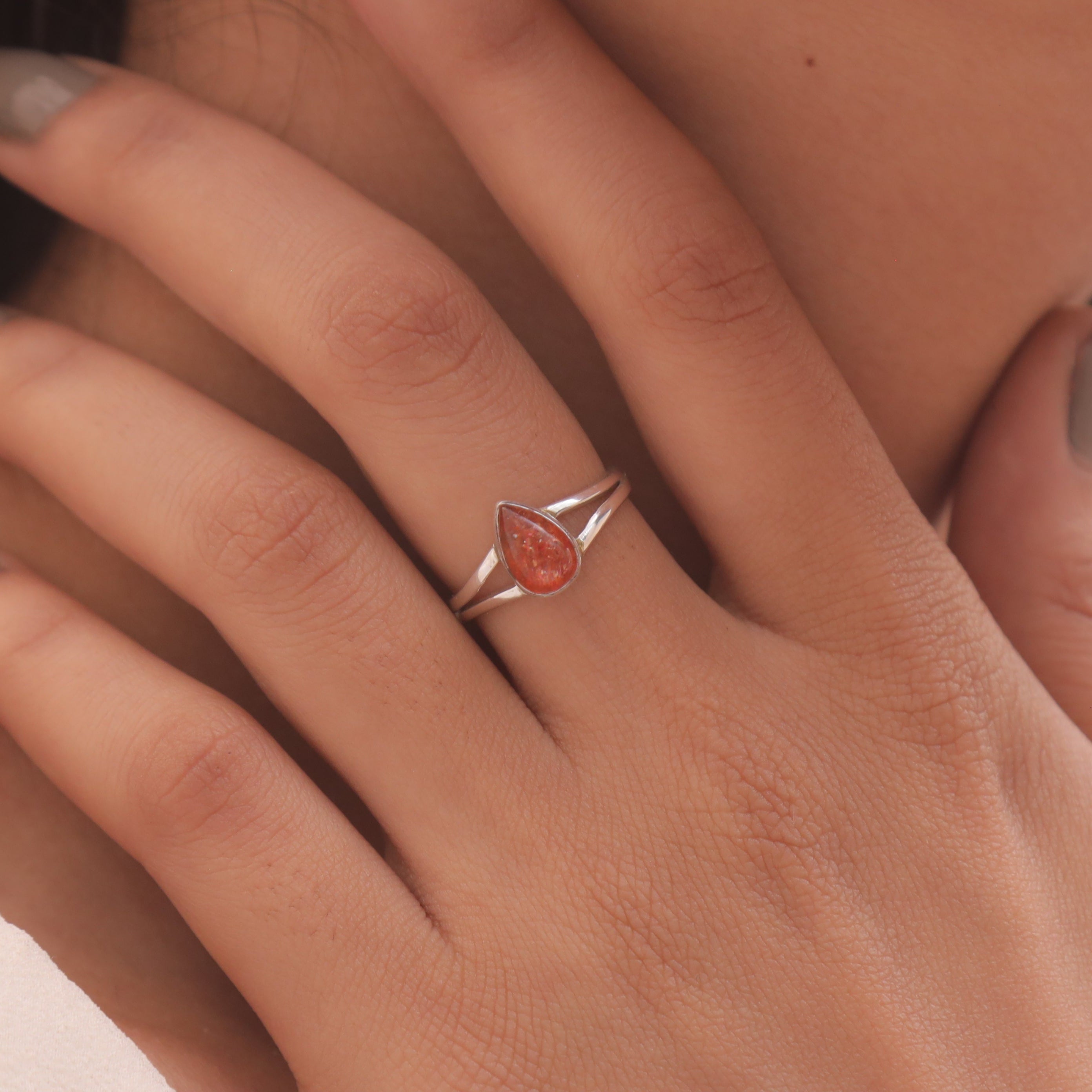 Sunstone Sterling Silver Ring