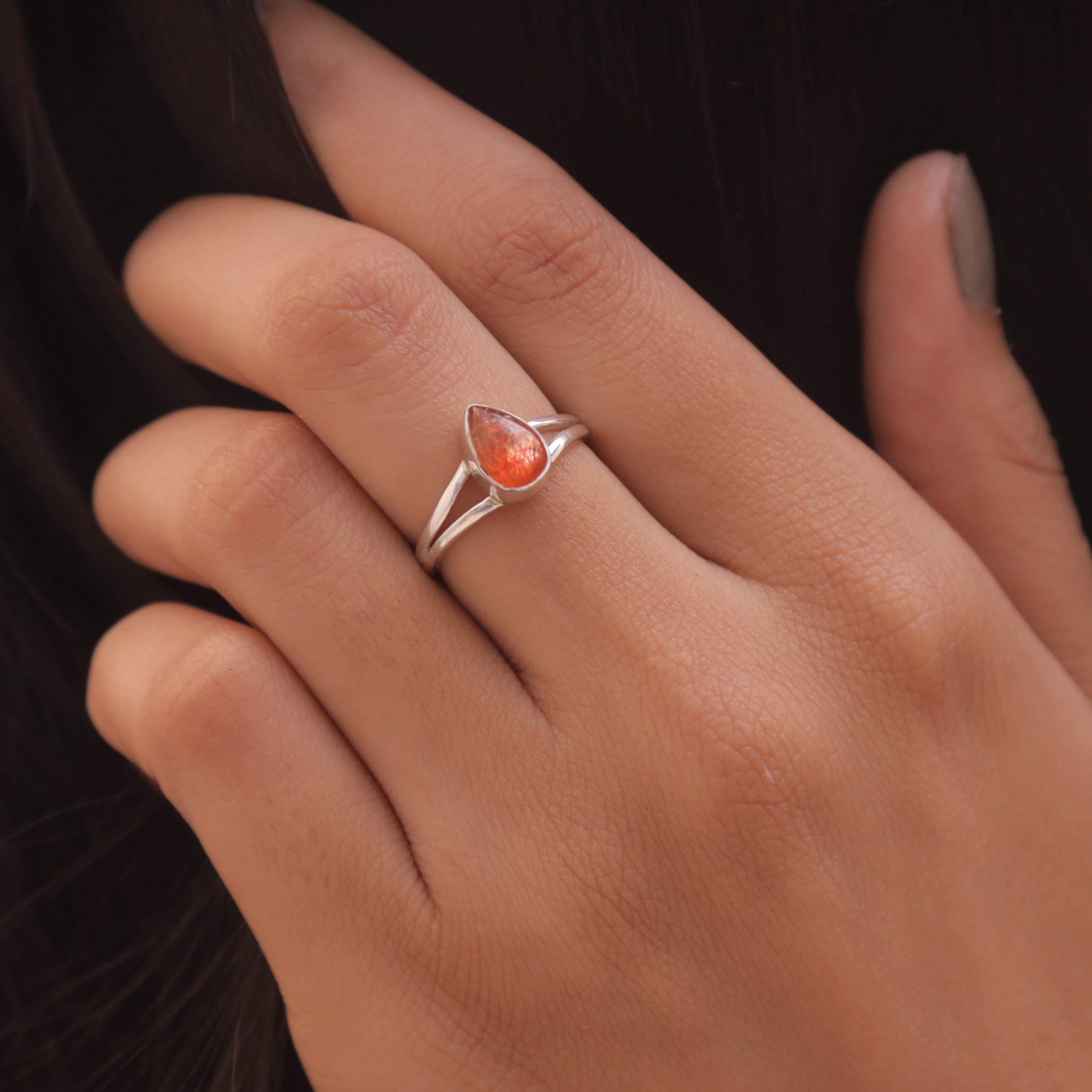Sunstone Sterling Silver Ring