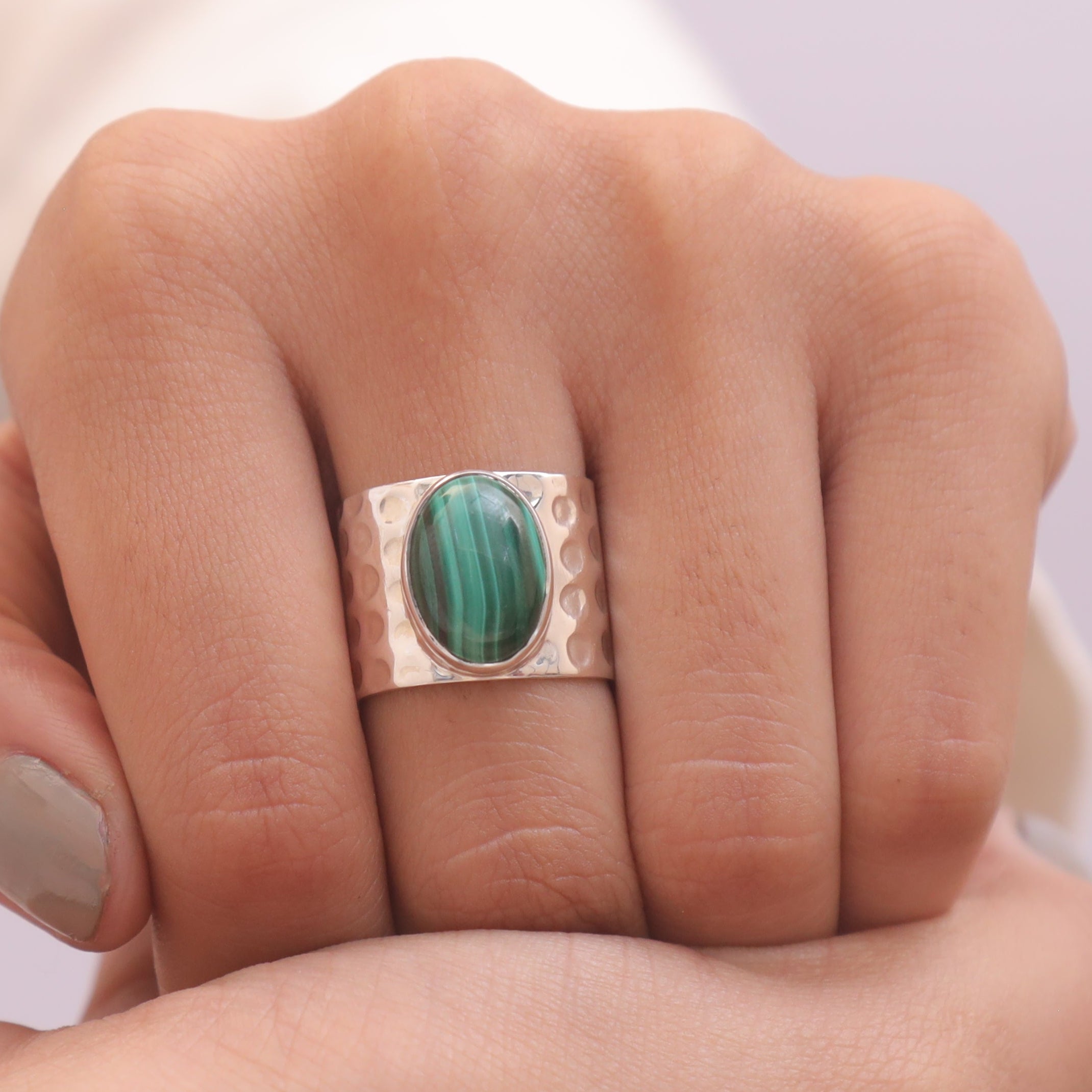 Malachite Sterling Silver Ring