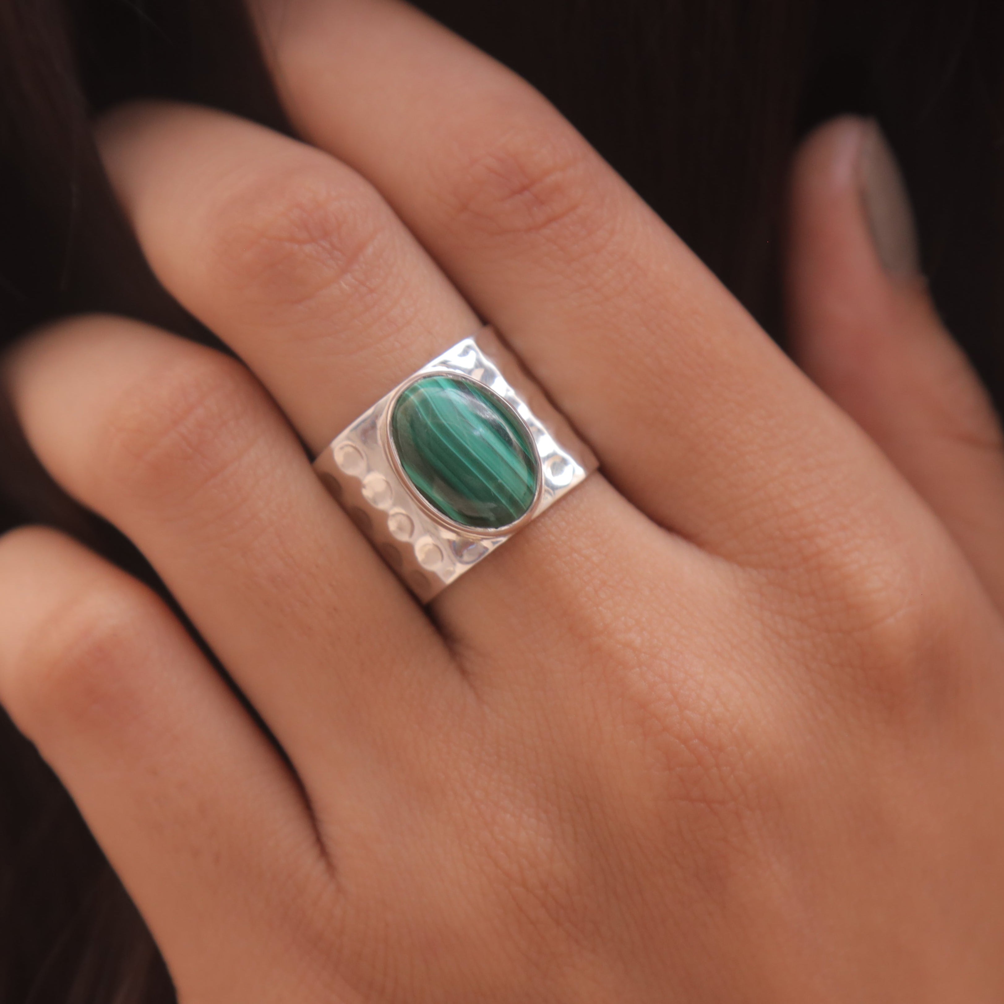 Malachite Sterling Silver Ring