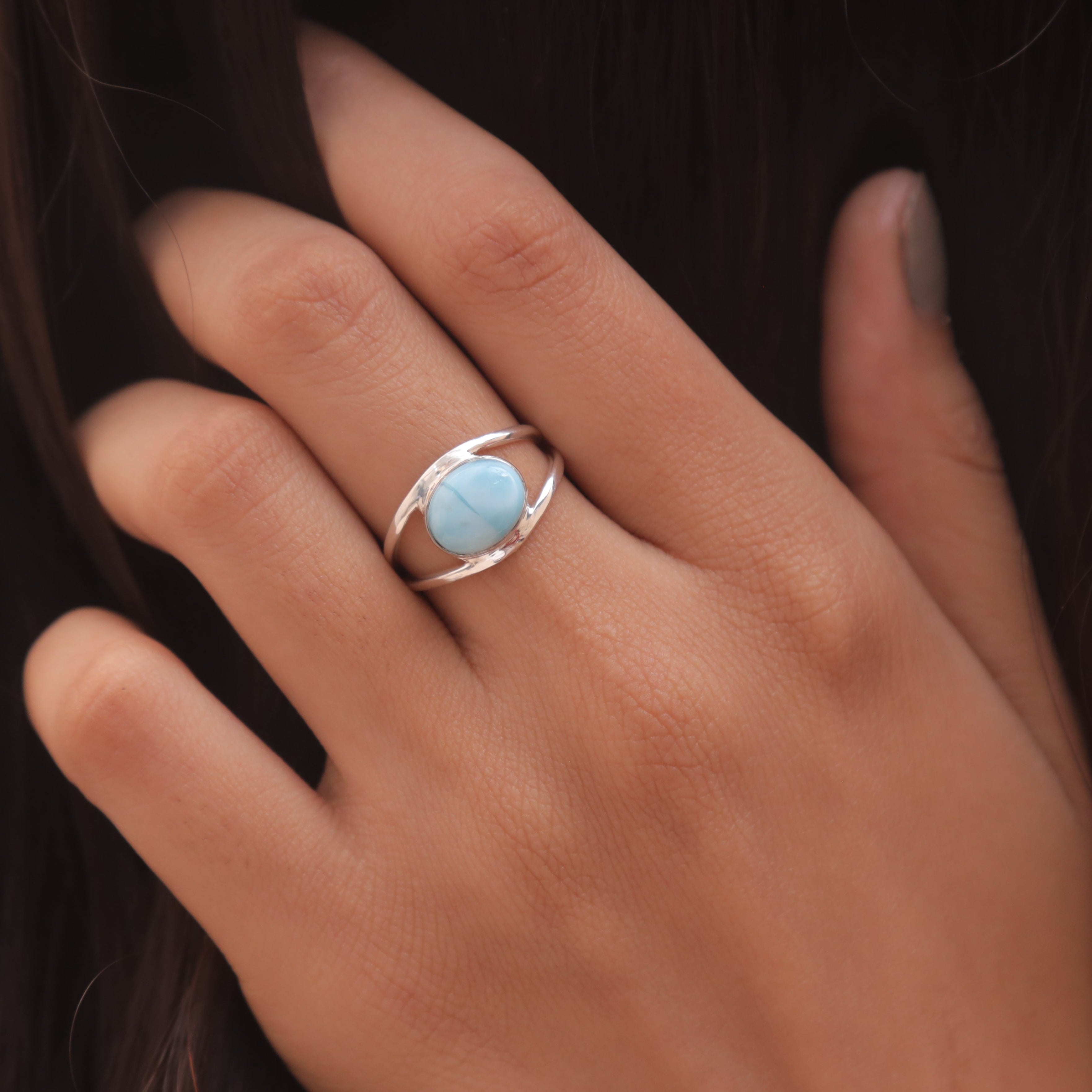 Larimar Sterling Silver Ring