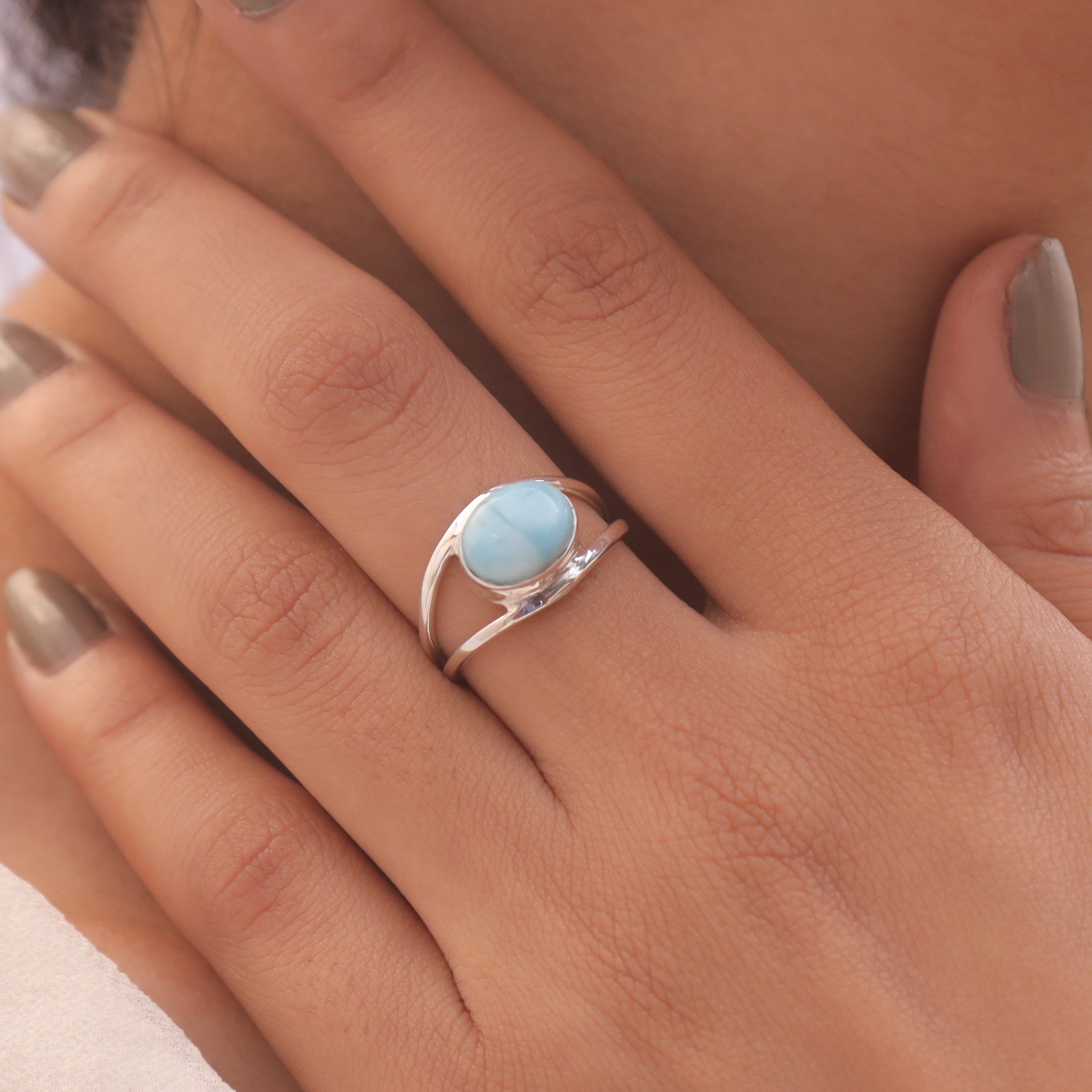 Larimar Sterling Silver Ring
