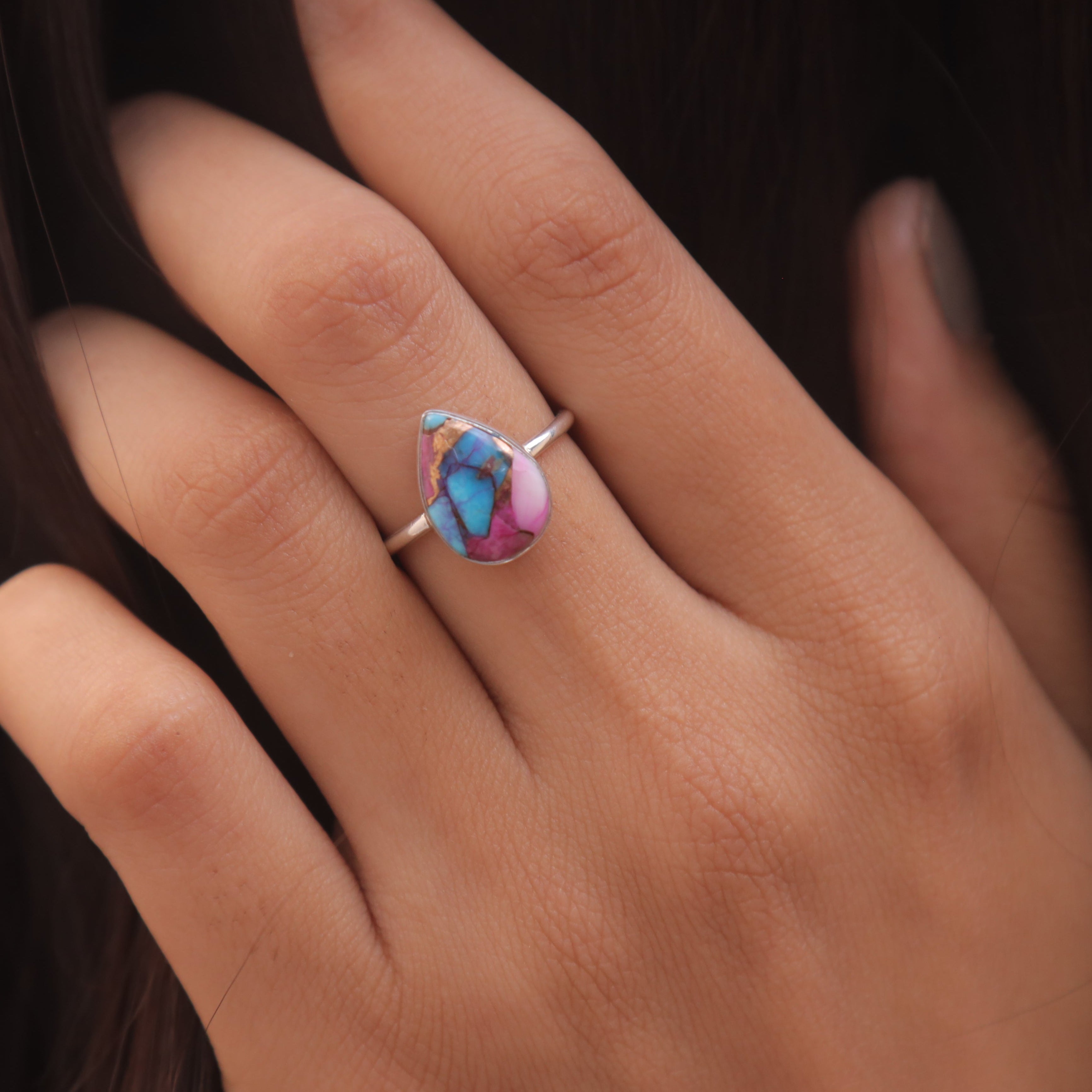 Oyster Turquoise Sterling Silver Ring