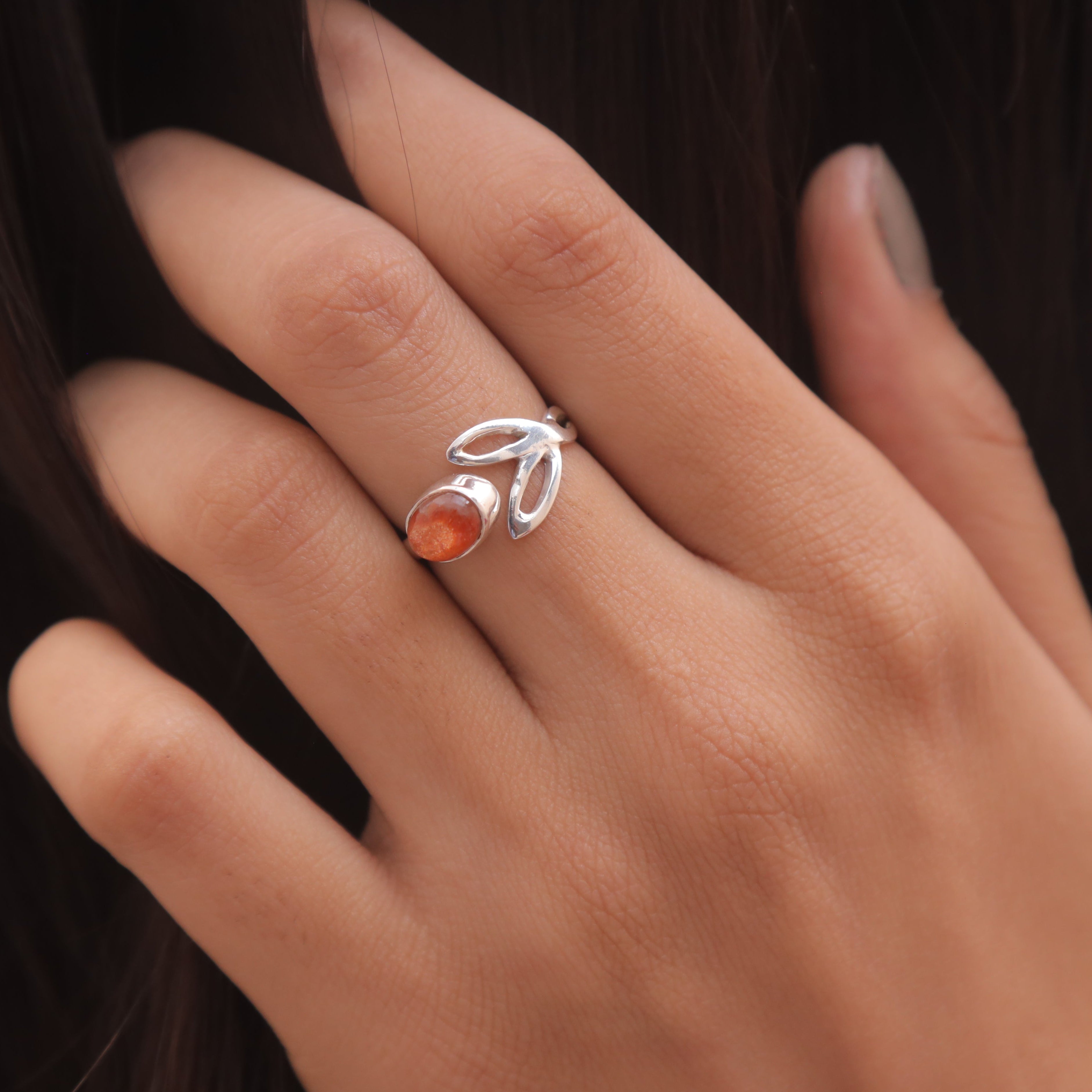 Sunstone Sterling Silver Ring