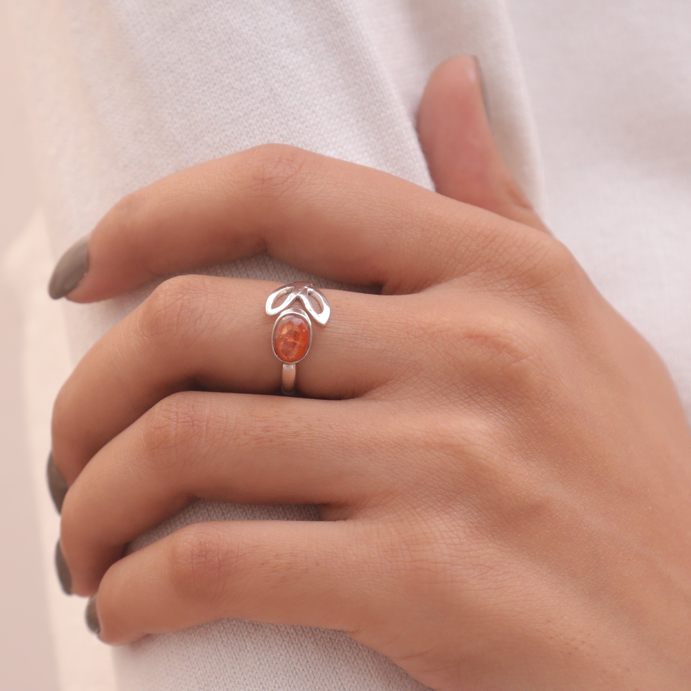 Sunstone Sterling Silver Ring