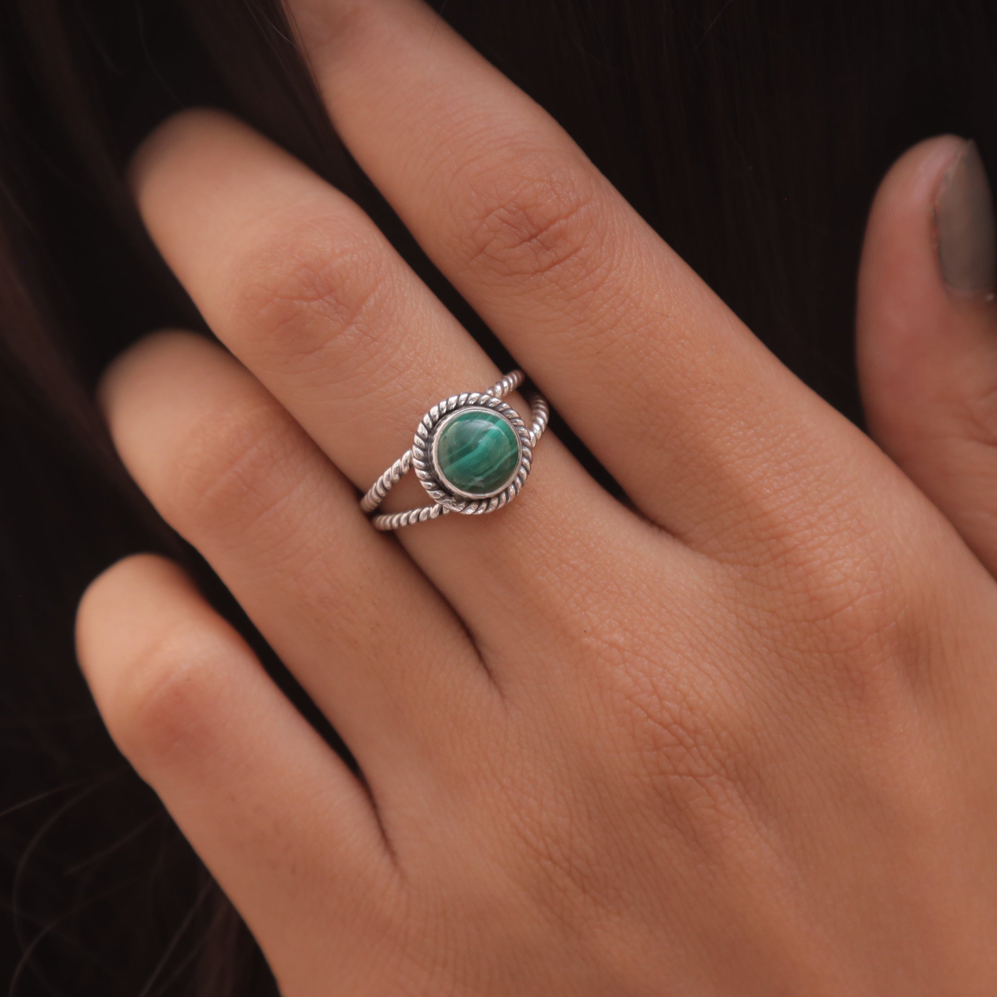 Malachite Sterling Silver Ring