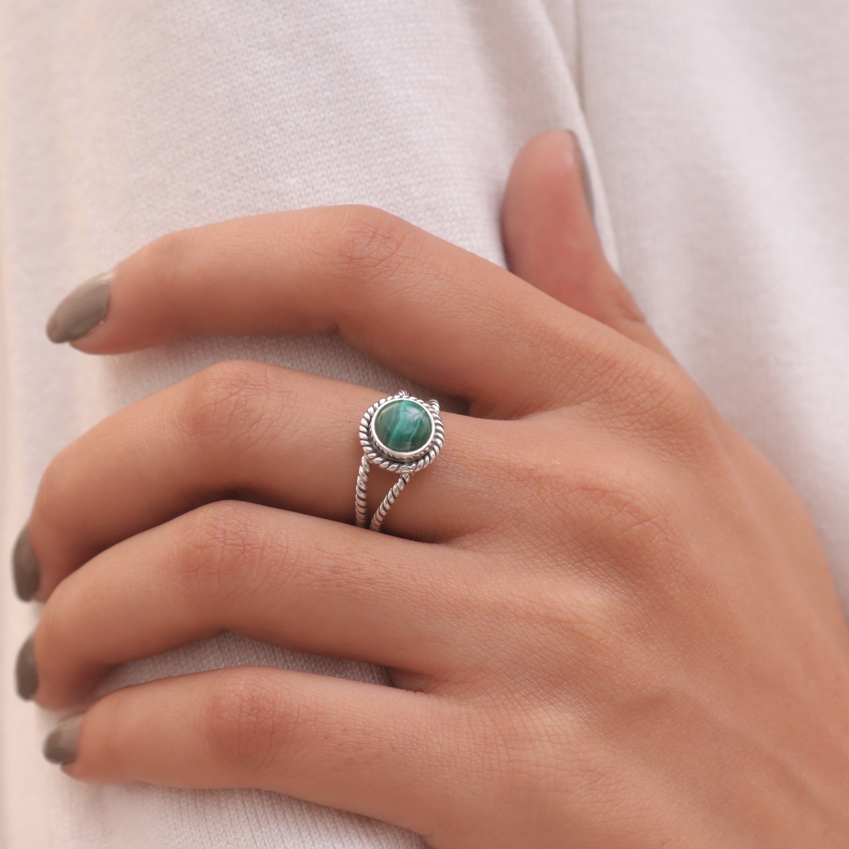 Malachite Sterling Silver Ring