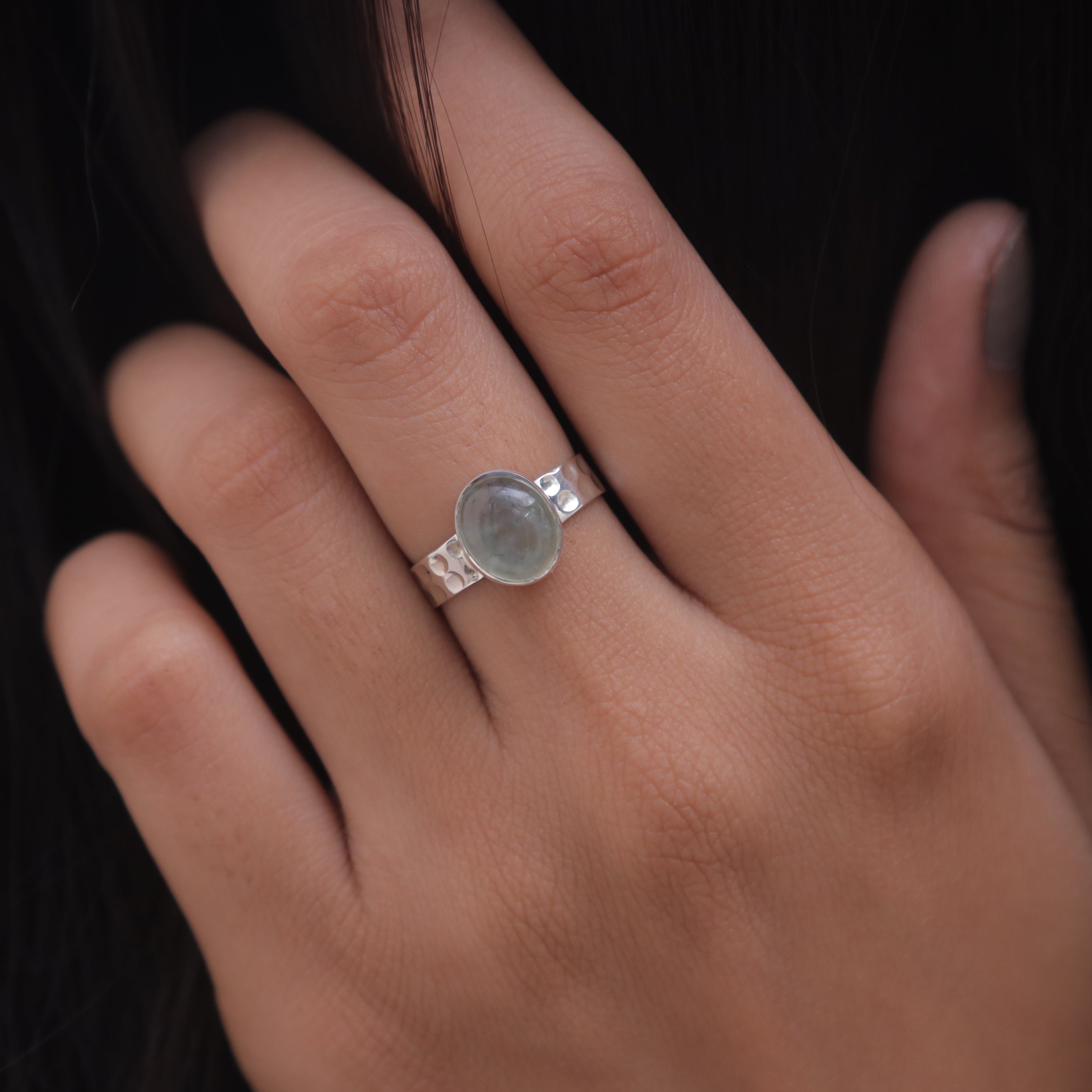 Prehnite Sterling Silver Ring