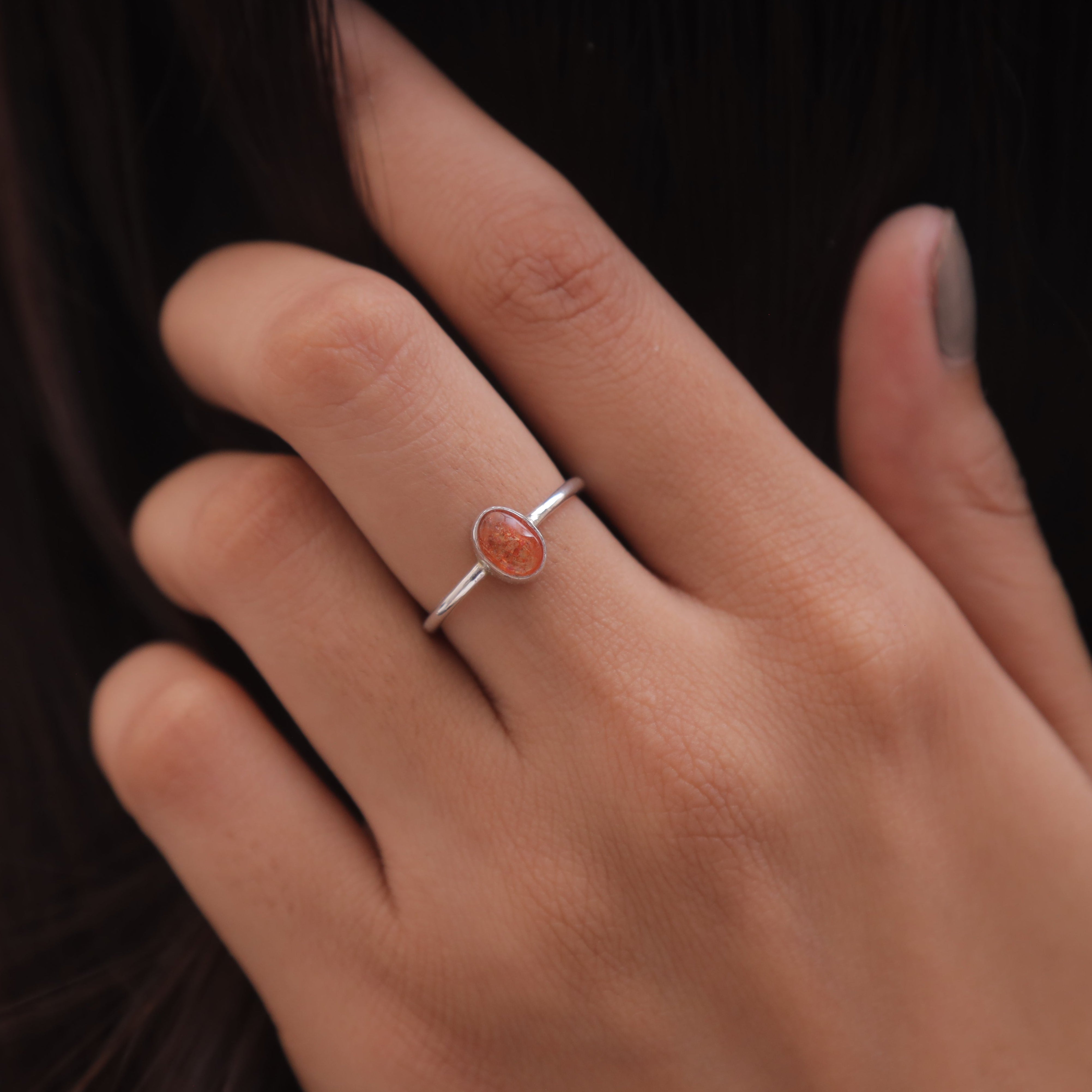 Sunstone Sterling Silver Ring